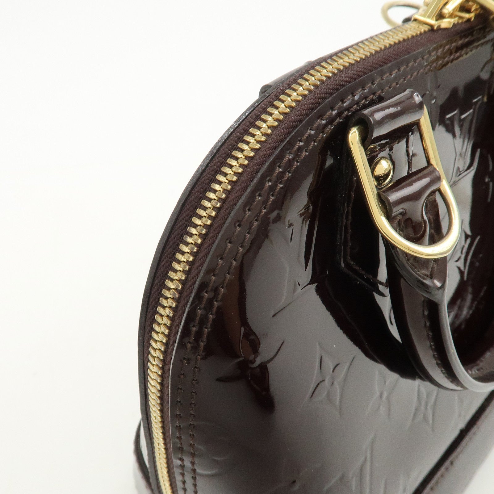 Louis Vuitton Monogram Vernis Alma BB 2Way Hand Bag Amarante M91678