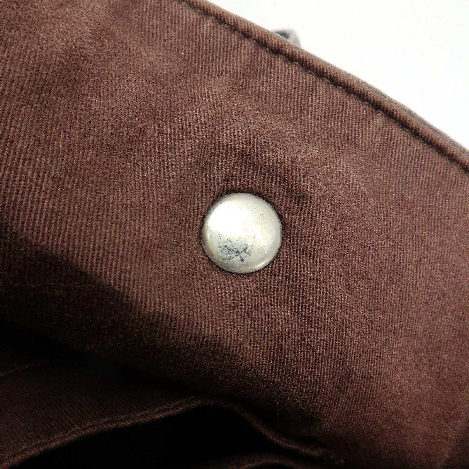 HERMES Amedaba Diago GM Polyester Leather Tote Bag Brown Black