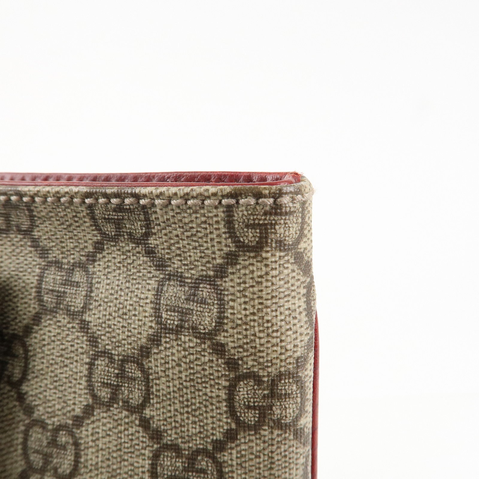 GUCCI Gucci GG Supreme Leather Tote Bag Hand Bag Beige Red 117551