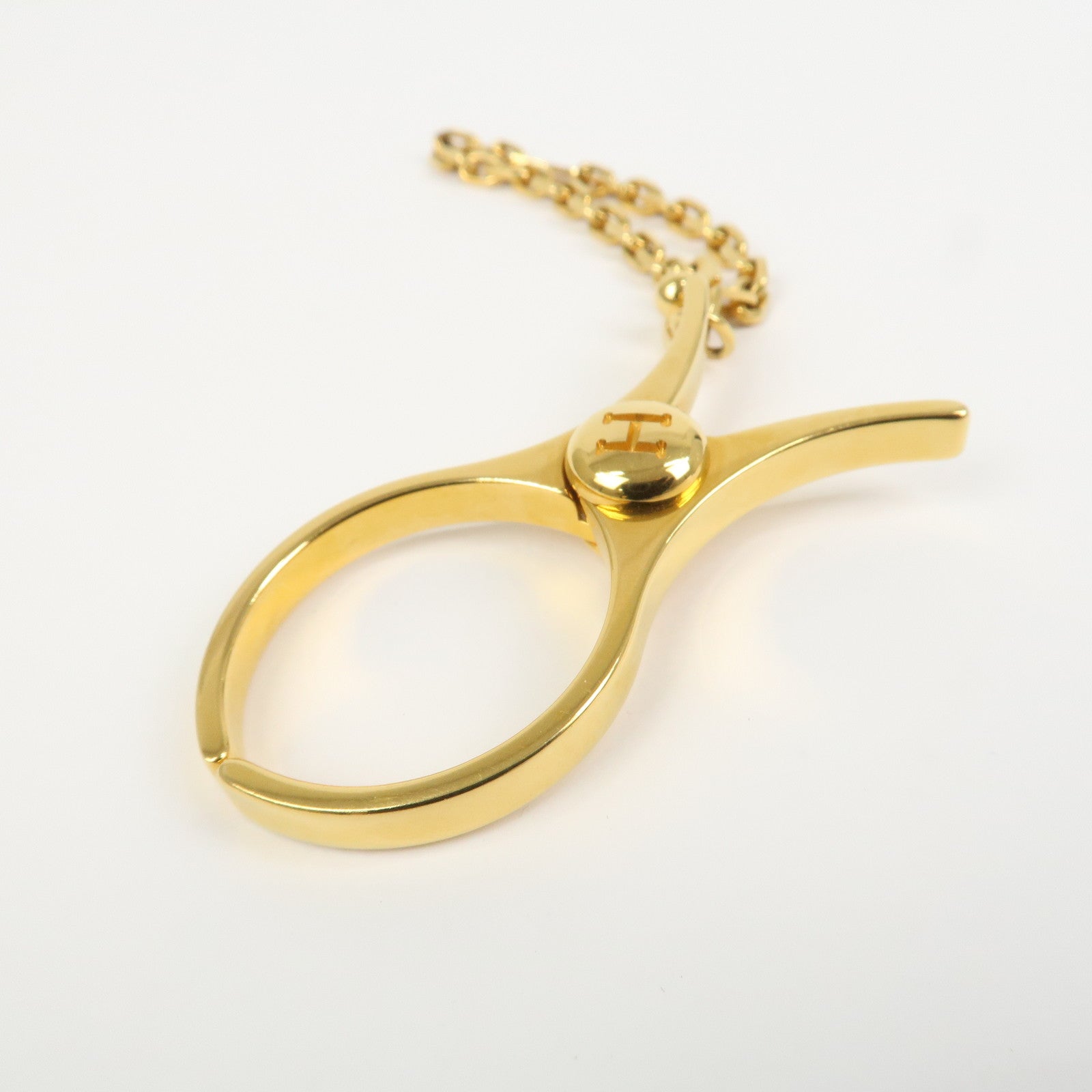 HERMES Filou Metal Glove Clip Glove Holder Gold