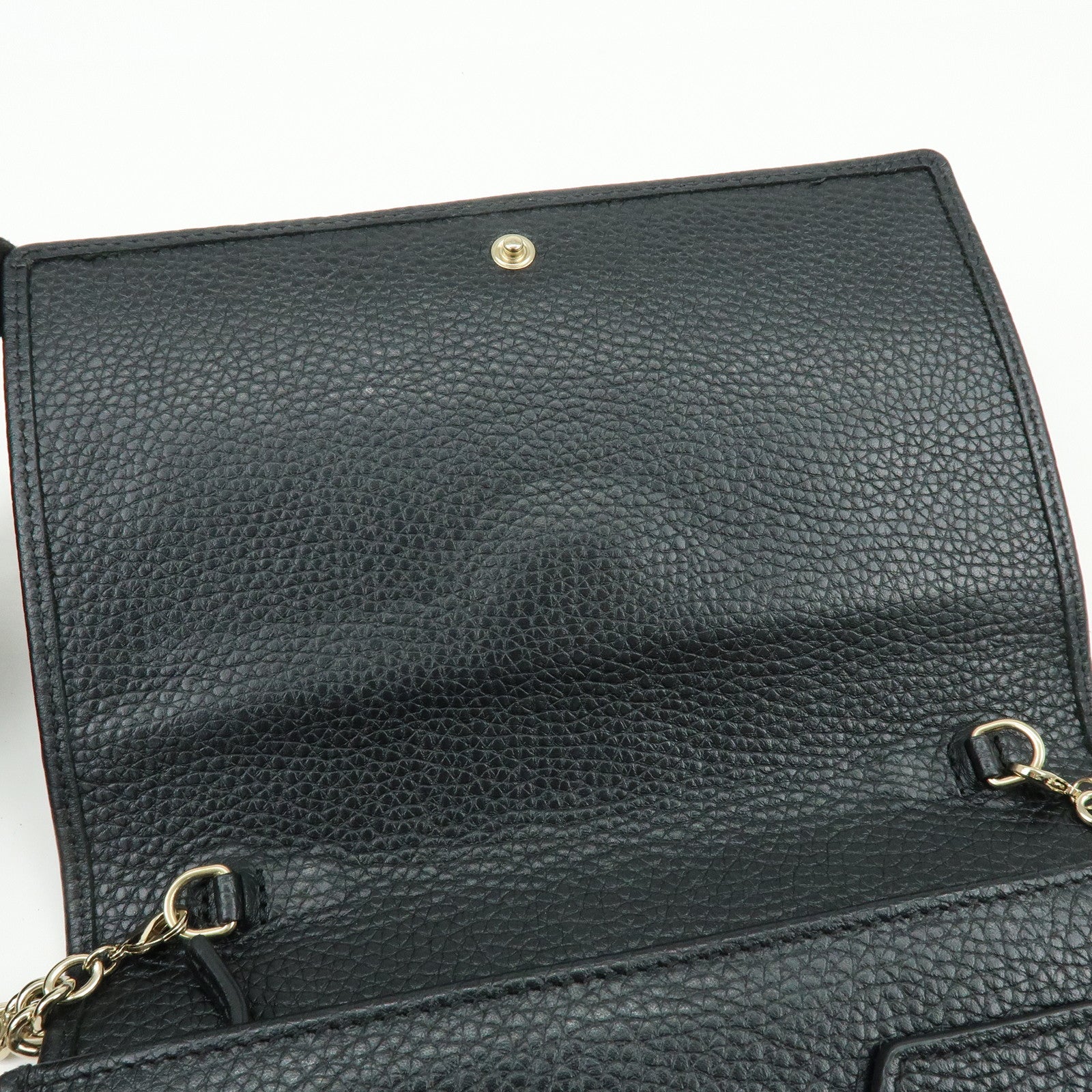 GUCCI SOHO Interlocking G Chain Shoulder Wallet Bag Black 598211