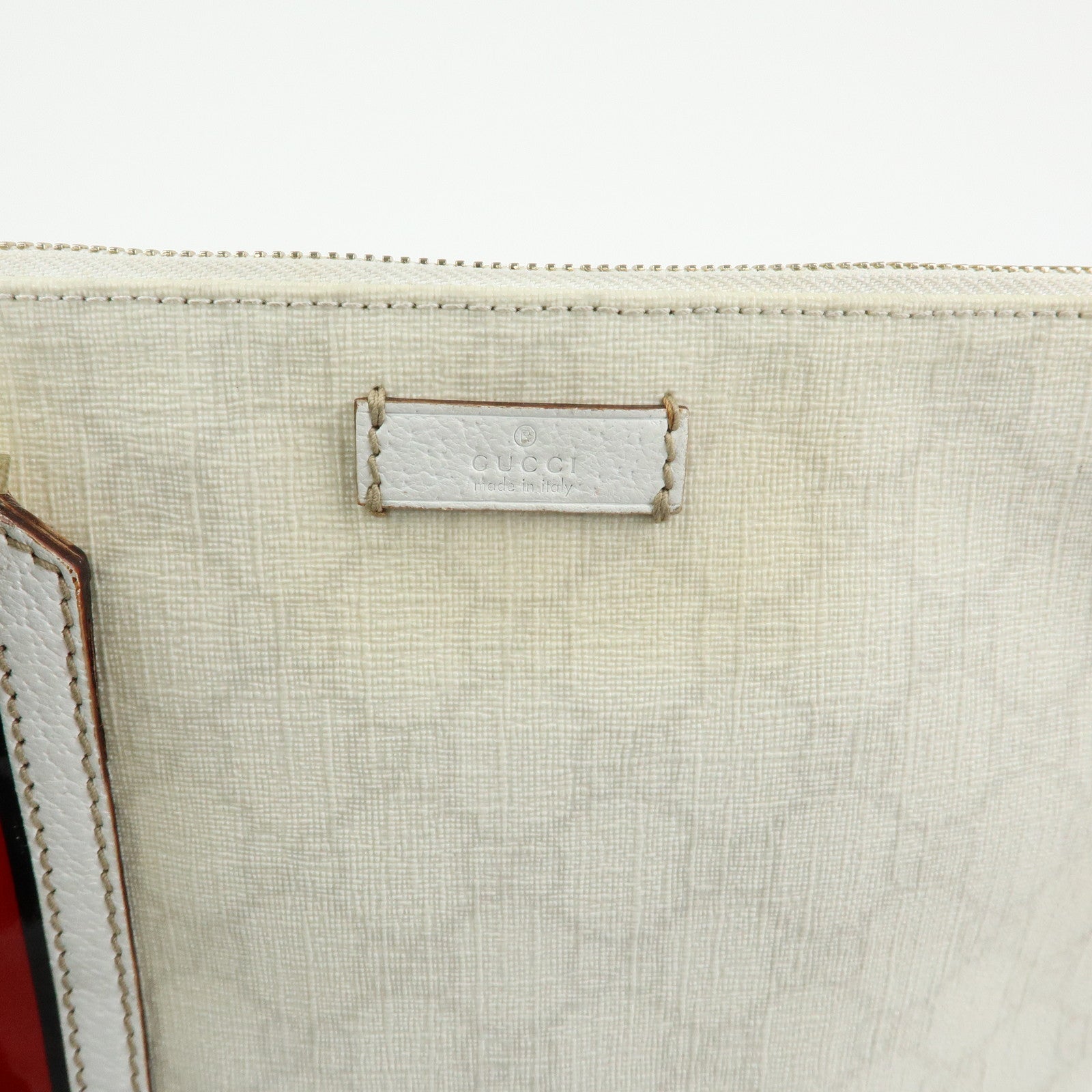 GUCCI Sherry GG Supreme PVC Leather Shoulder Bag Ivory 153244