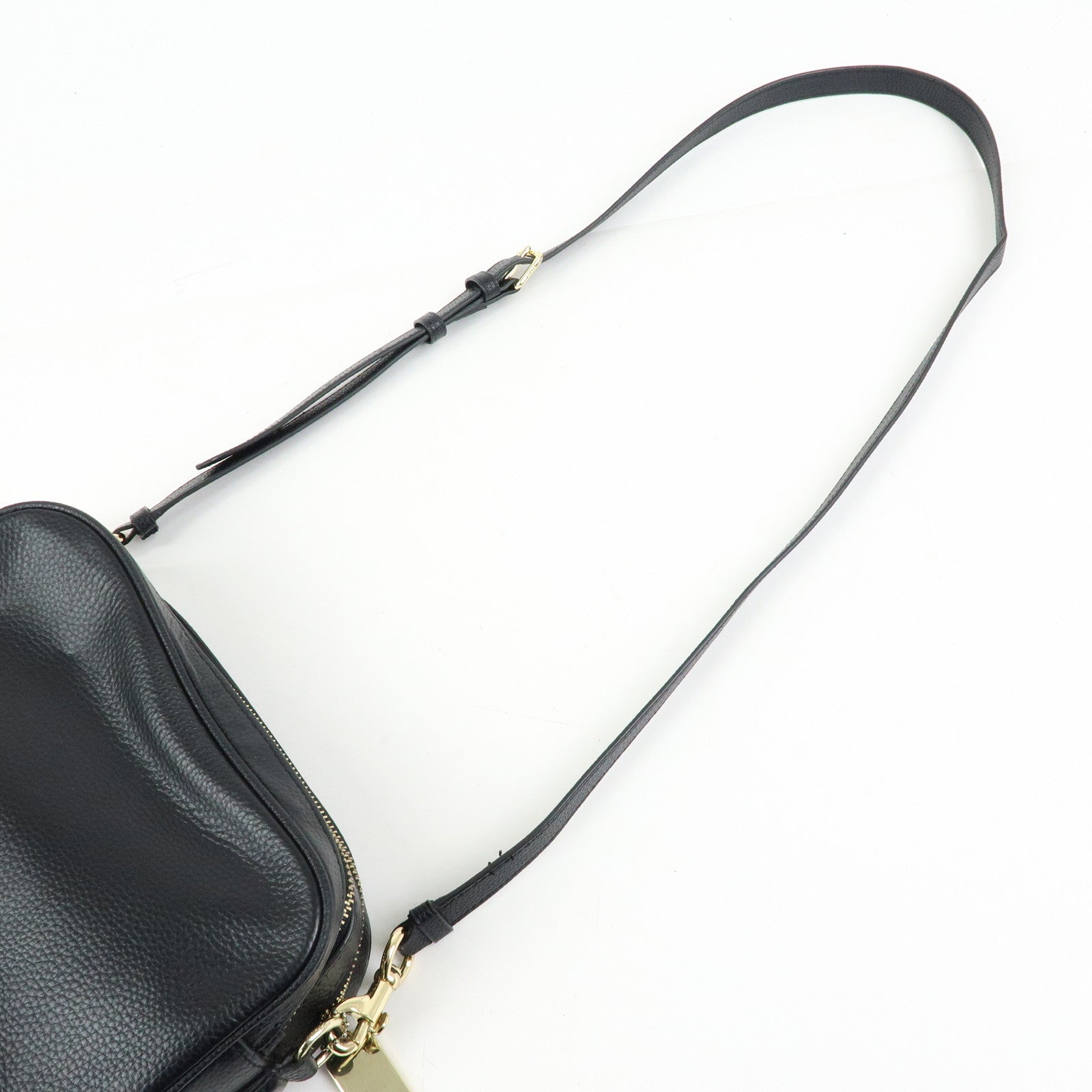 COACH Logo Leather Shoulder Crossbody Bag Black