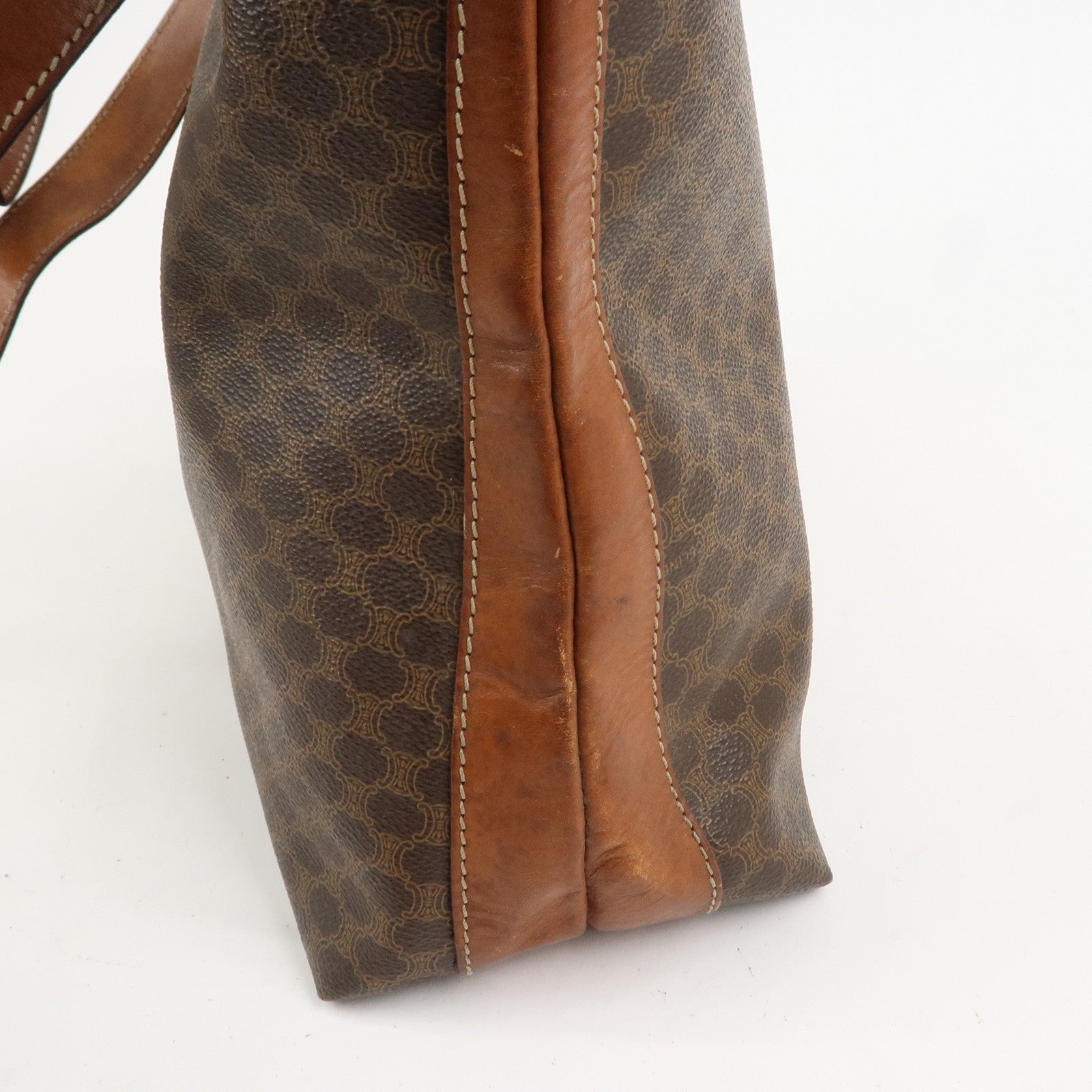 CELINE Macadam PVC Leather Tote Bag Shoulder Bag Brown