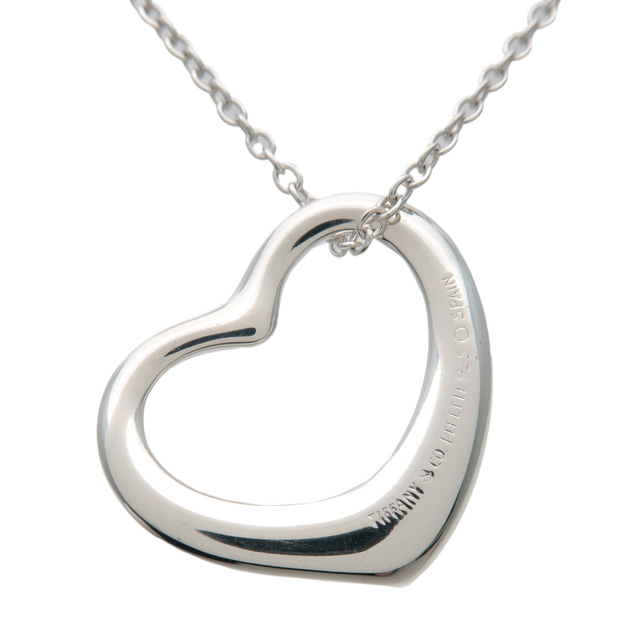 Tiffany & Co Open Heart Necklace 22mm SV925 Silver