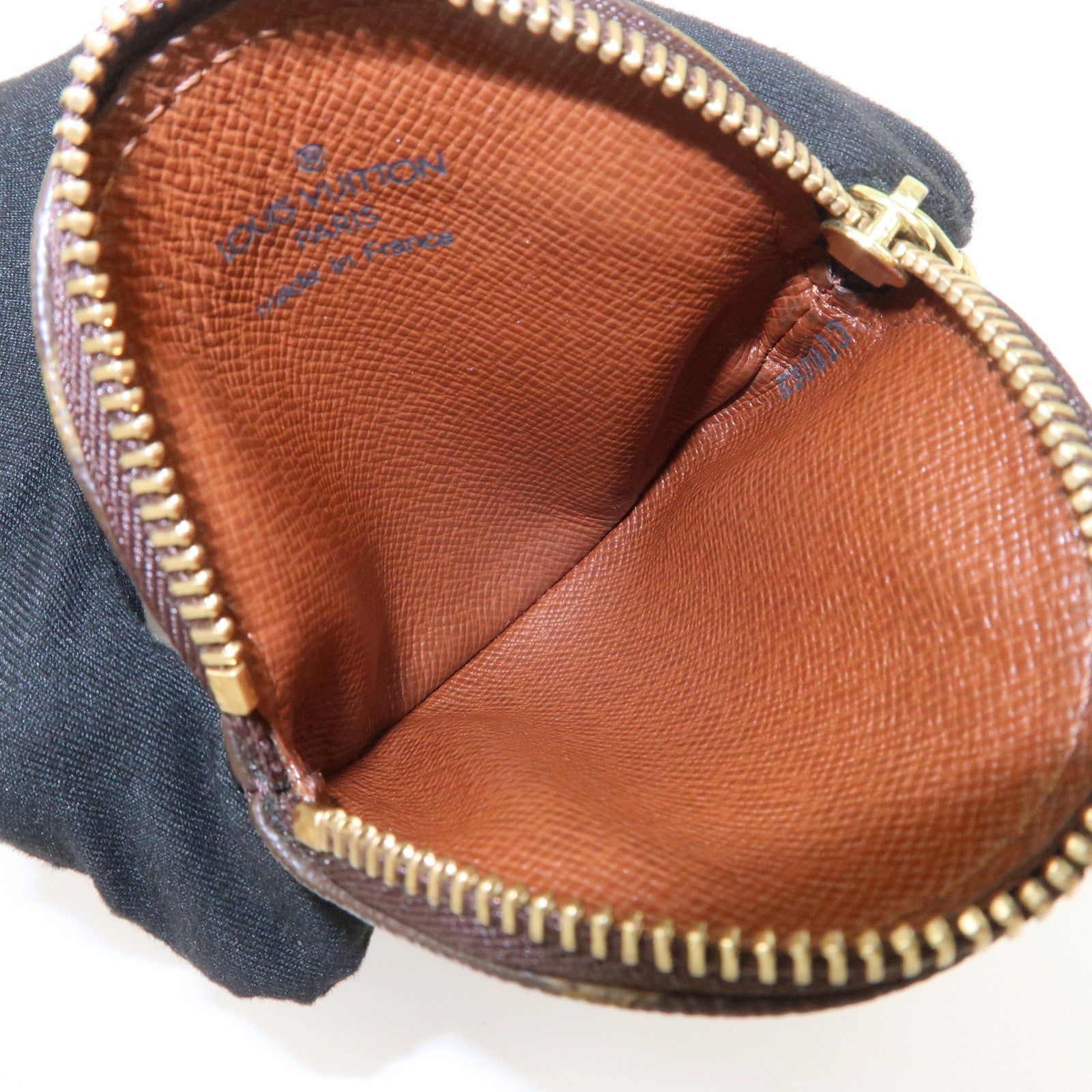 Louis Vuitton Monogram Porte Monnaie Rond Coin Case Brown M61926 Used
