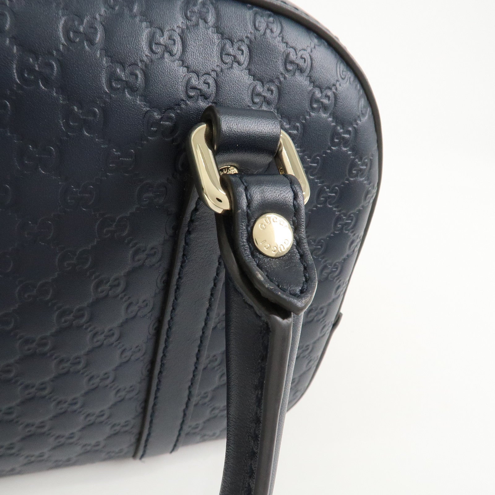 GUCCI Micro Guccissima Leather 2 Way Bag Hand Bag Dark Navy 510289