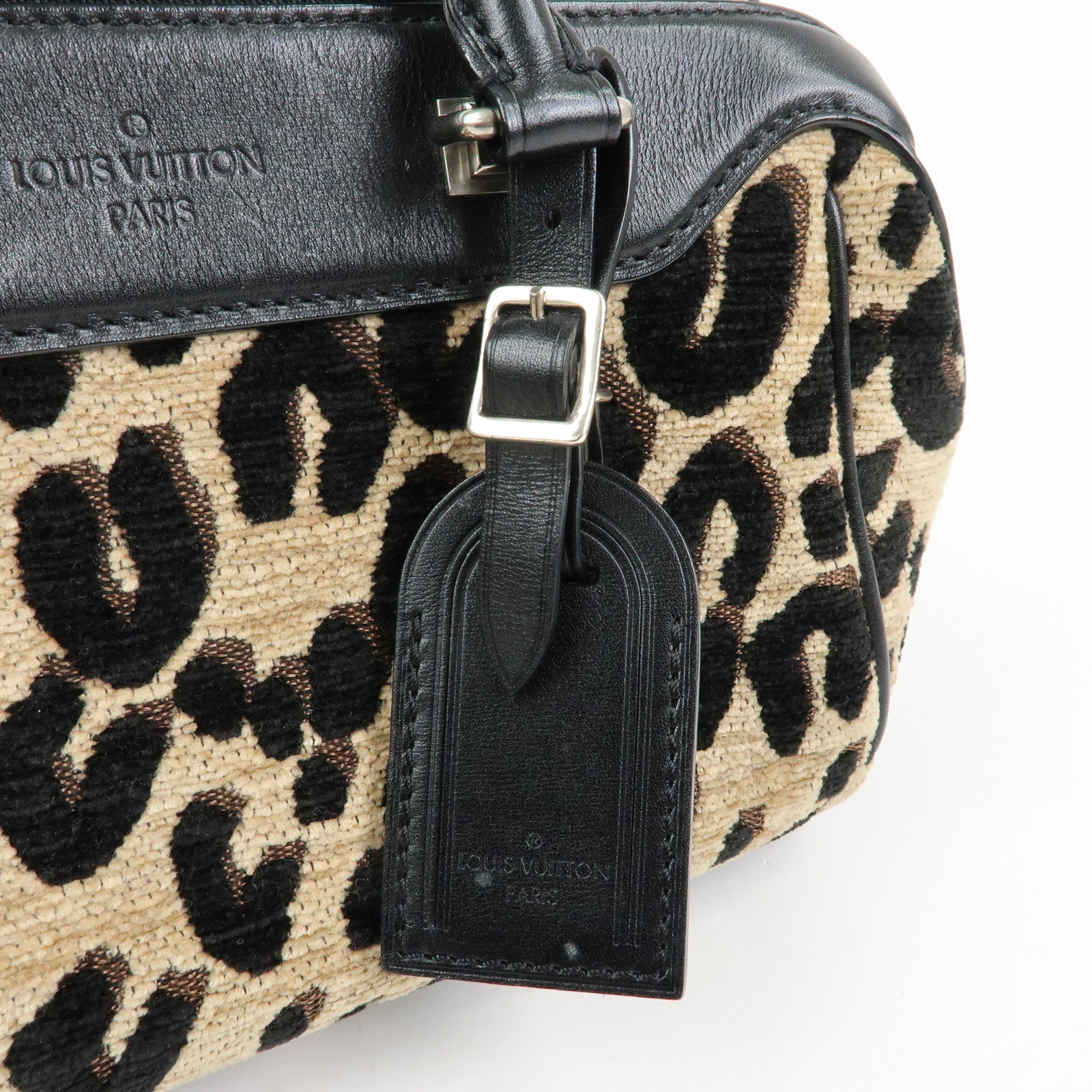 Louis Vuitton Jacquard Canvas Leather Leopard Baby Hand Bag M94257