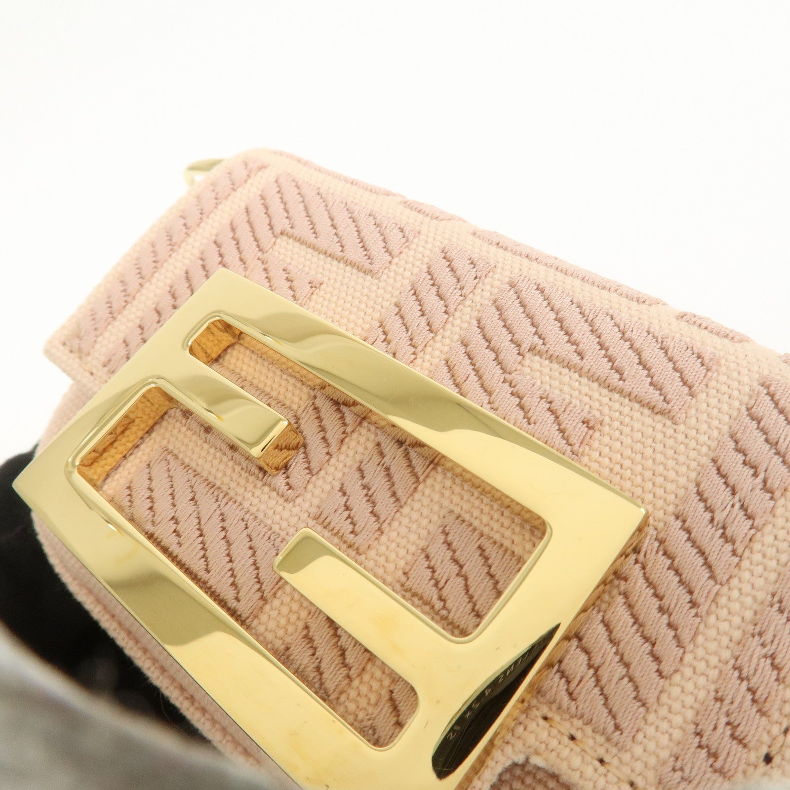 FENDI Zucca Nano Baguette Canvas Leather Chain Shoulder Bag 7AS045