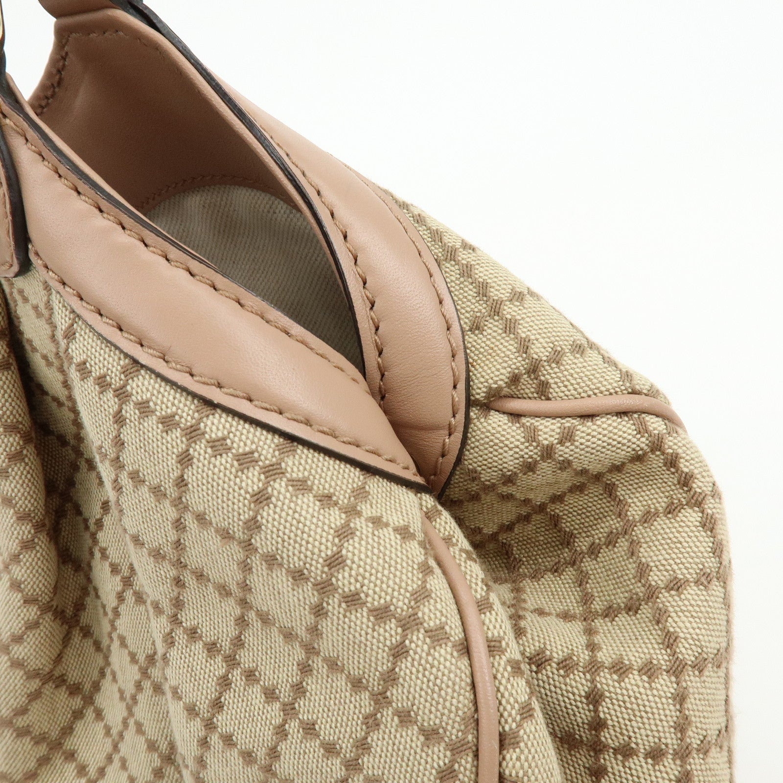 GUCCI Sukey GG Canvas Leather Tote Bag Hand Bag 211944 Authentic Used F/S