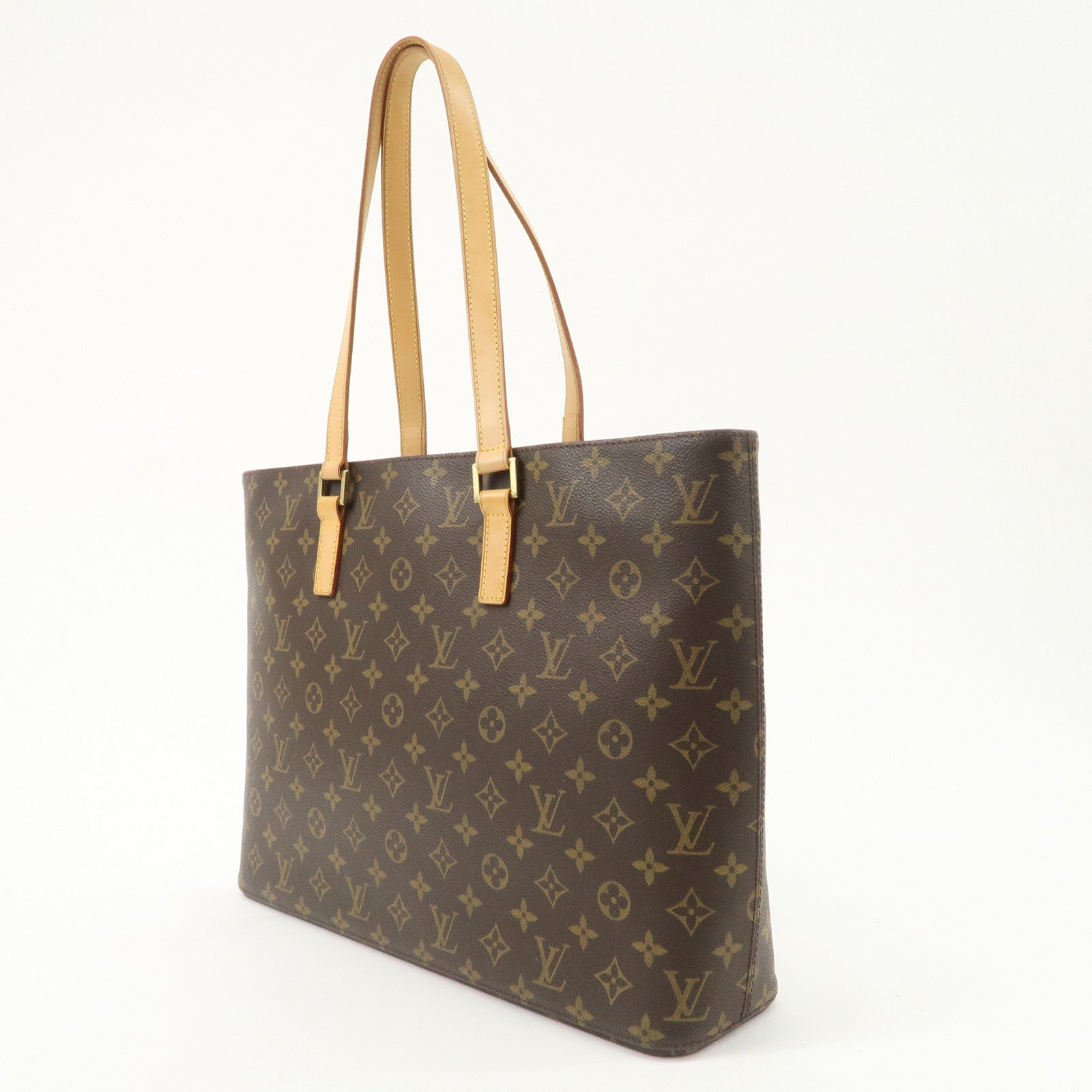 Louis Vuitton Monogram Luco Tote Bag Hand Bag Brown M51155 Used