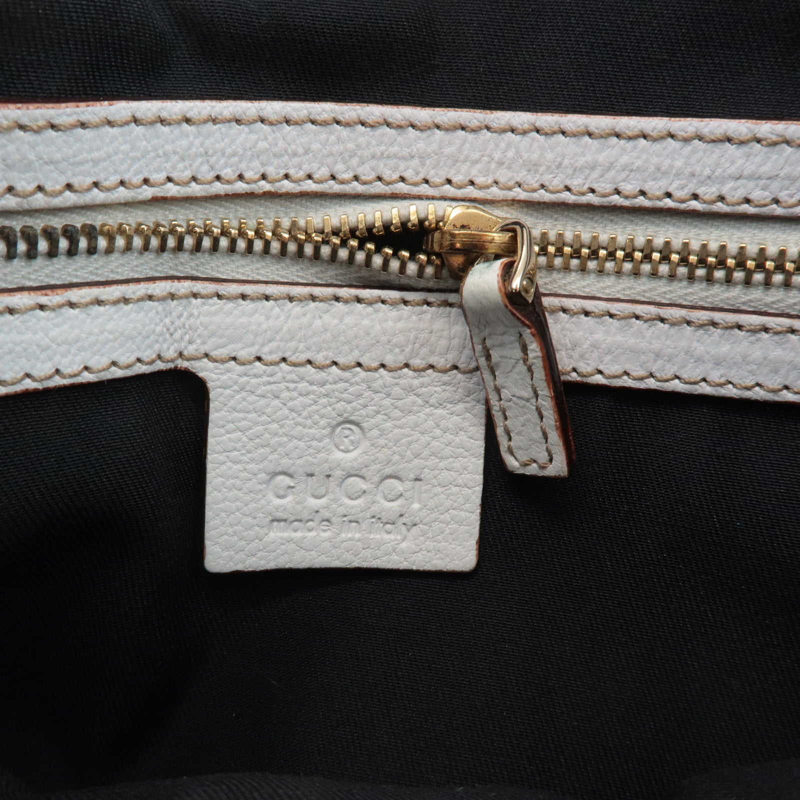 GUCCI Sherry Leather Chain Shoulder Bag Hand Bag White 153011 Used