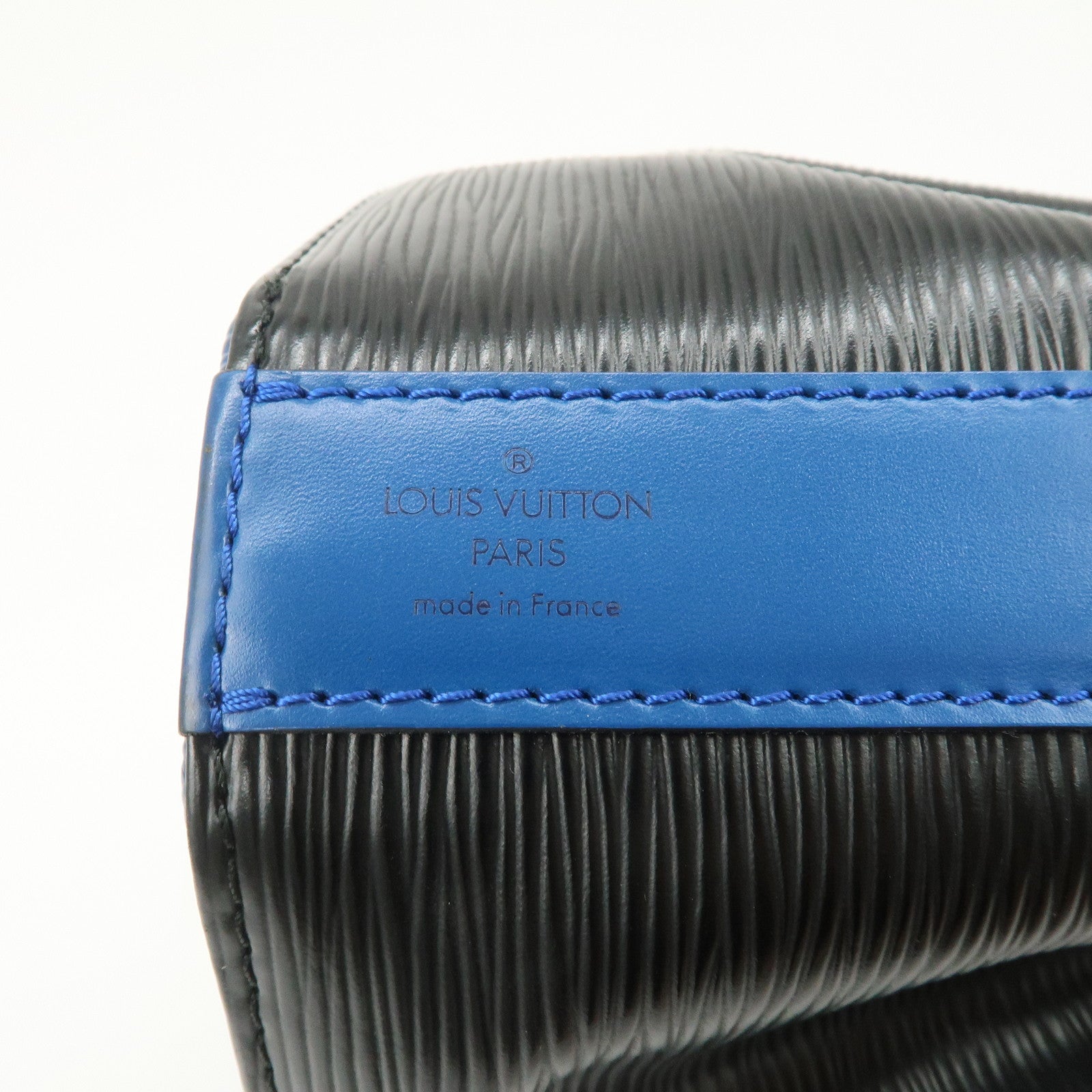Louis Vuitton Epi Leather Sac de Paul Shoulder Bag Noir Tredo Blue