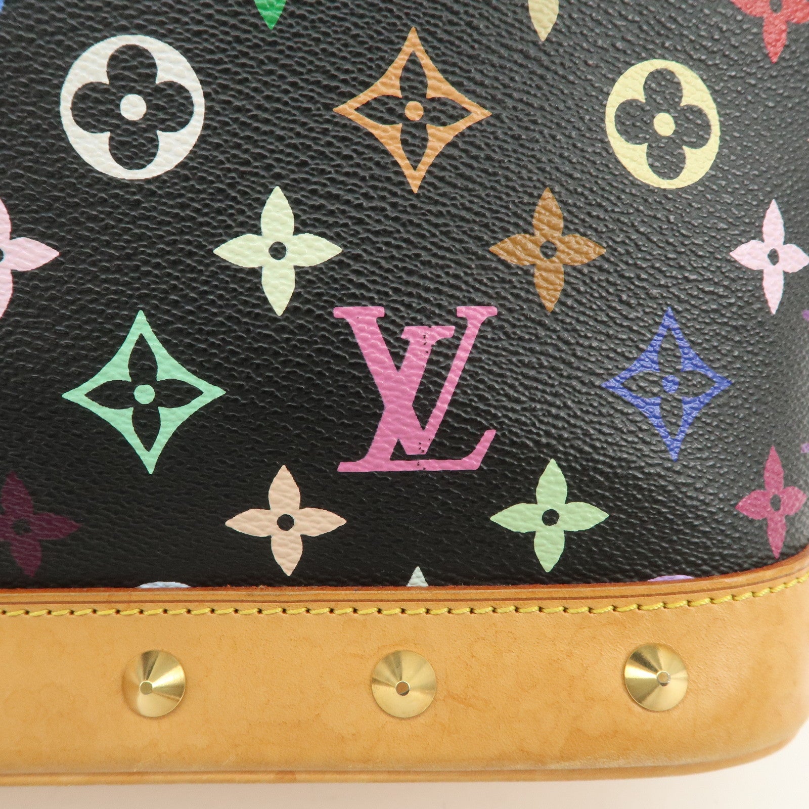 Louis Vuitton Monogram Multicolor Alma Hand Bag Noir M92646