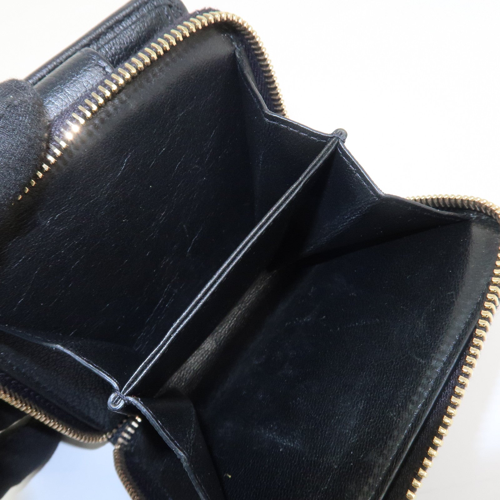 SAINT LAURENT PARIS Coin Case Coin Wallet Leather Black Logo 352906