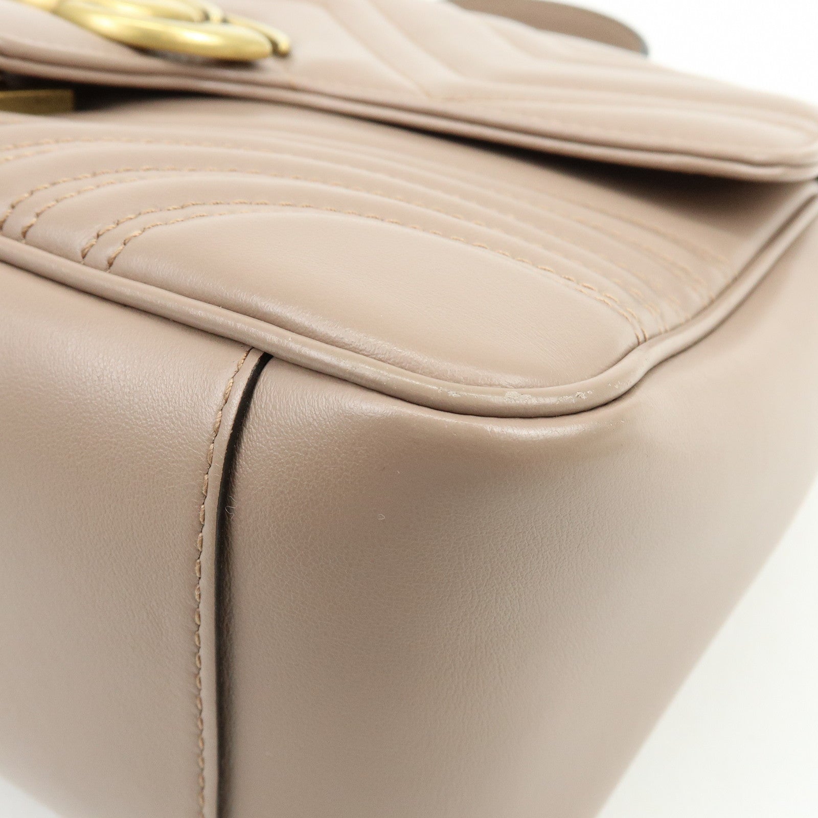 GUCCI GG Marmont 2Way Bag Hand Bag Shoulder Bag Beige 498110