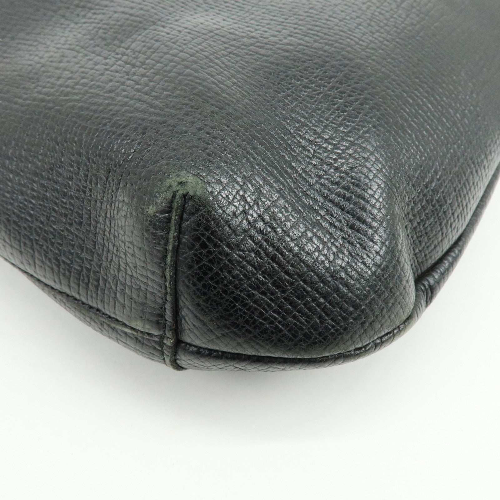 LOEWE Embossed Leather Shoulder Bag Hand Bag Black