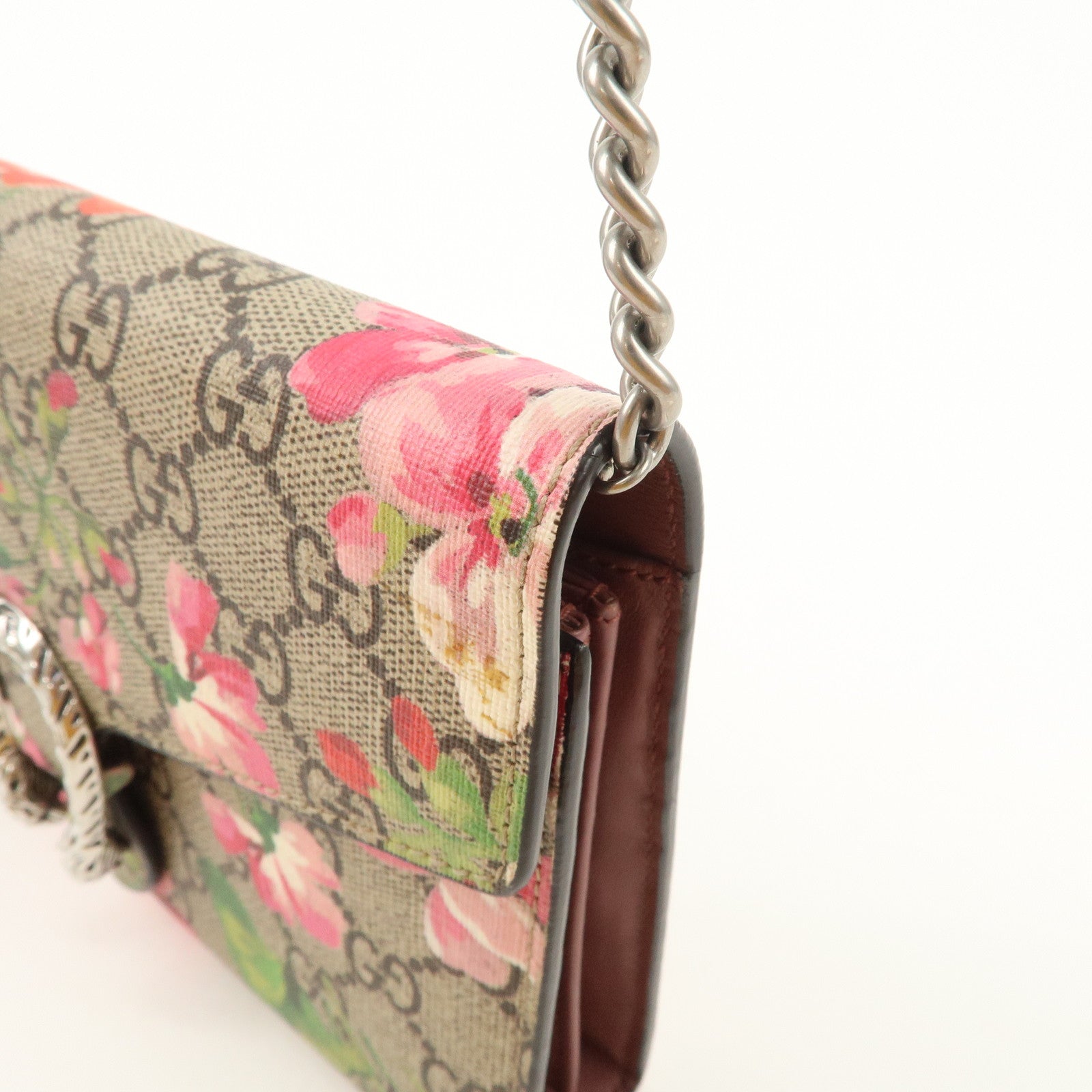 GUCCI Dionysus GG Supreme Chain Shoulder Bag Flower Beige 401231