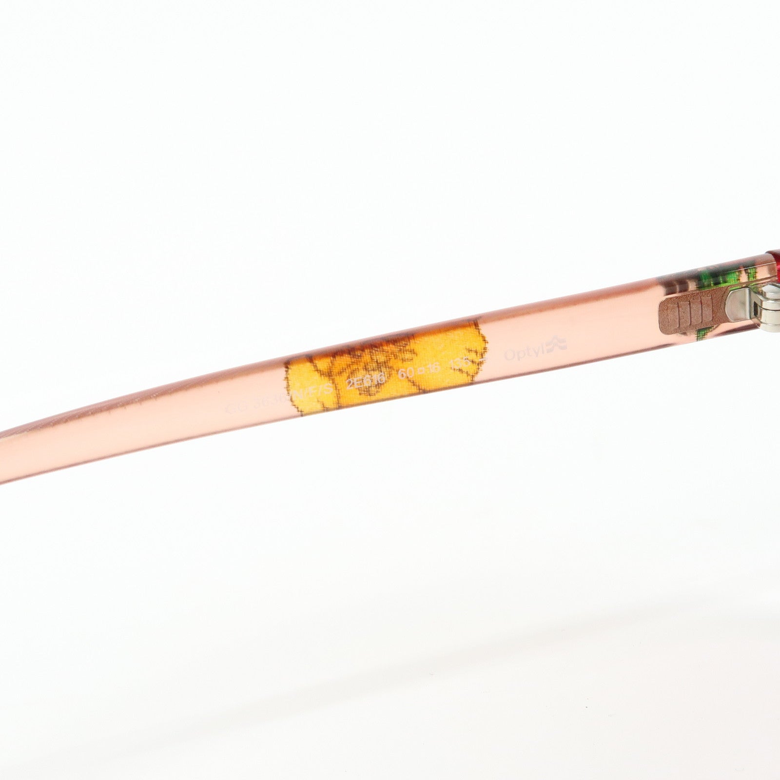 GUCCI Interlocking G Flora Plastic Sunglasses Pink Beige GG3636