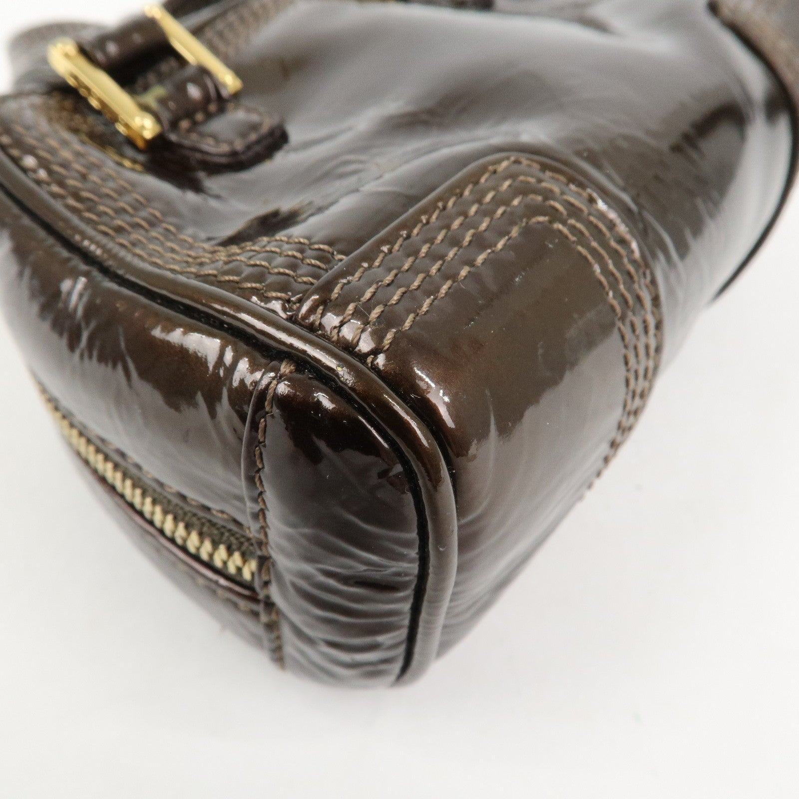 LOEWE Anagram Leather Micro Mini Amazona 2Way Shoulder Bag Brown