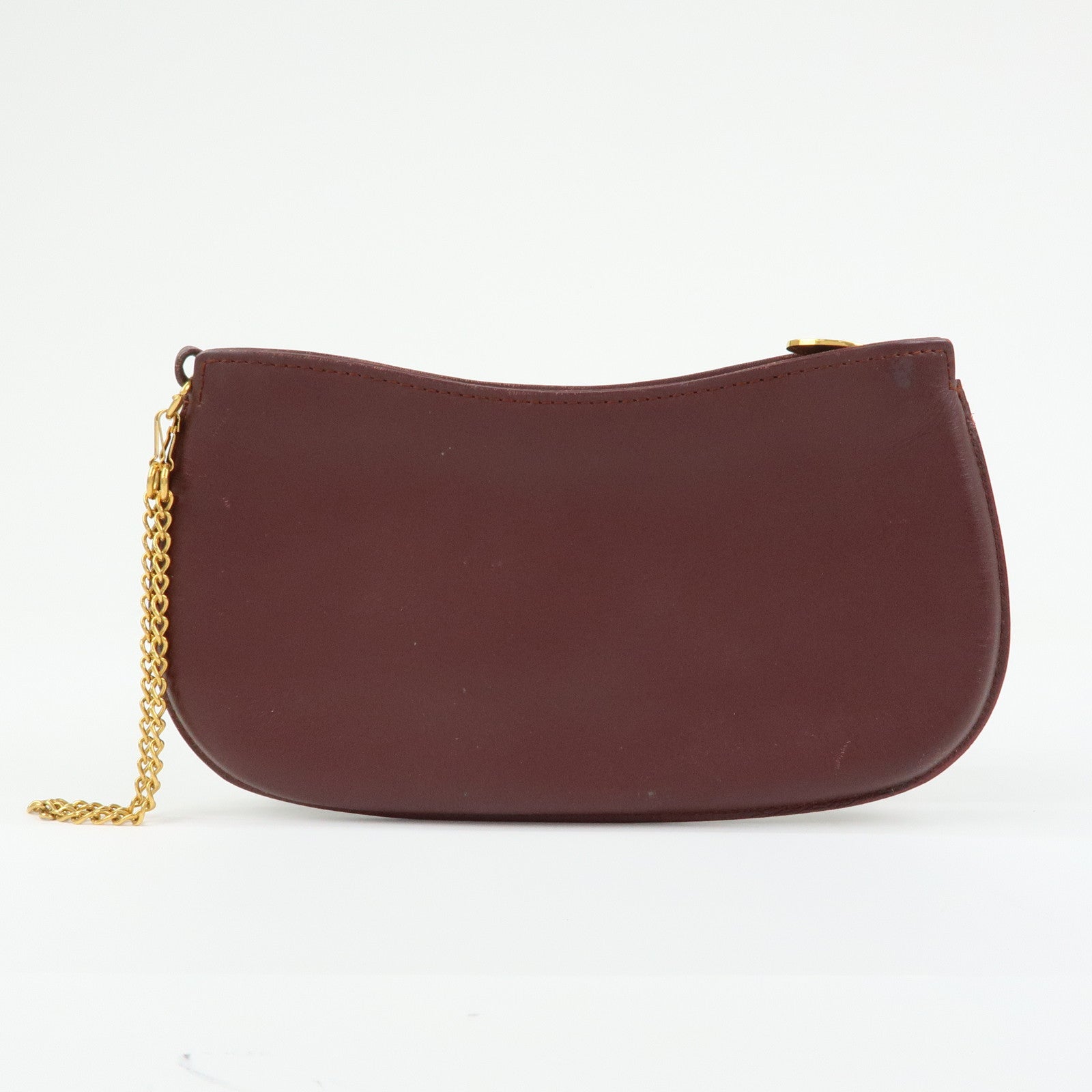 Cartier Must de Cartier Leather Chain Strap Pouch Bordeaux