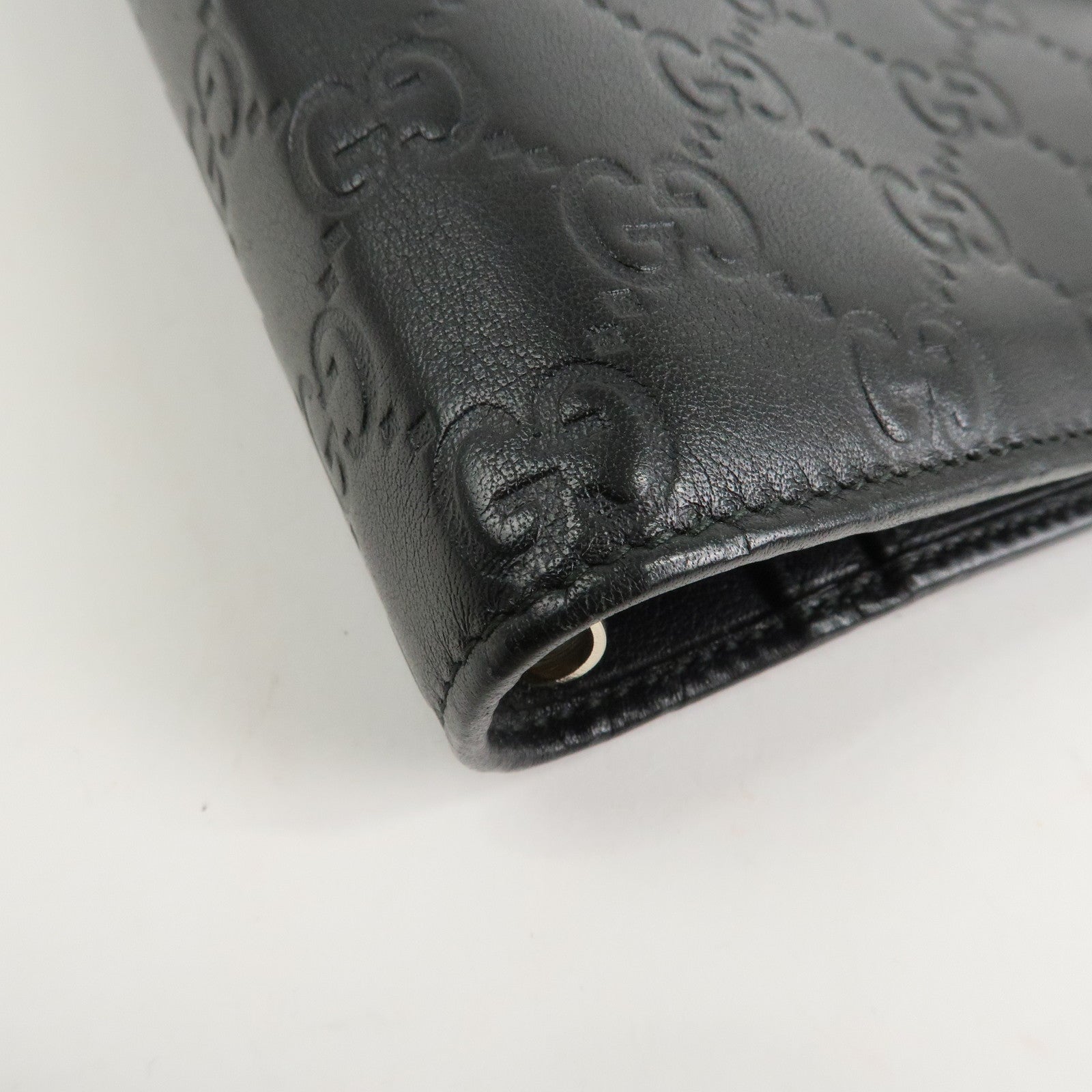 GUCCI Guccissima Leather Agenda Planner Cover Black 115241 Used