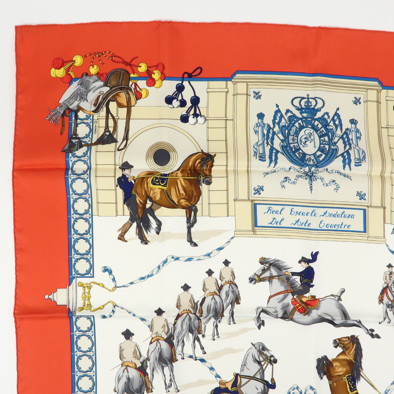 HERMES Carre 90 Silk Scarf Real Escuela AndaluzaDel Arte Ecuestre