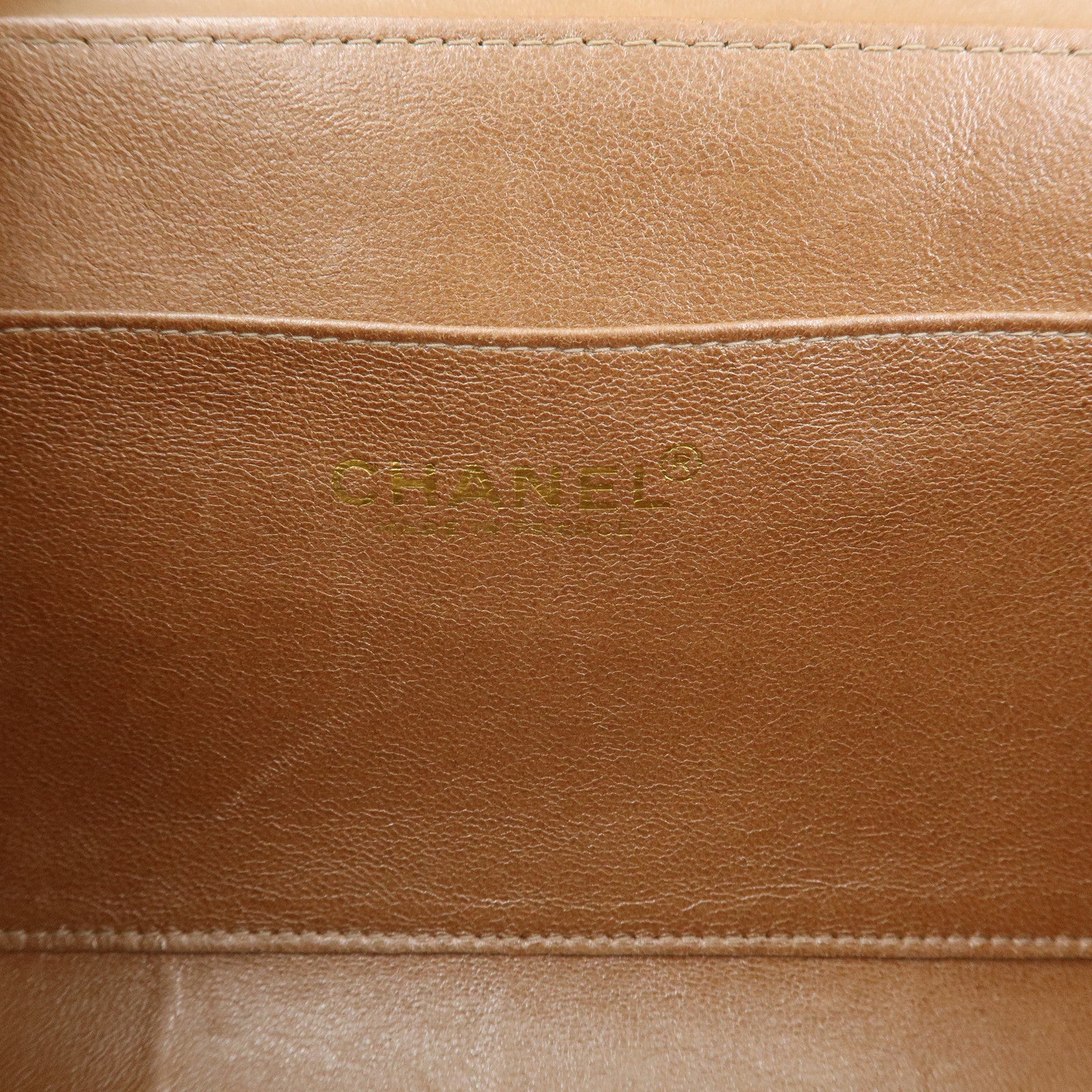 CHANEL Chocolate Bar Leather Chain Shoulder Bag Pink Gold Used