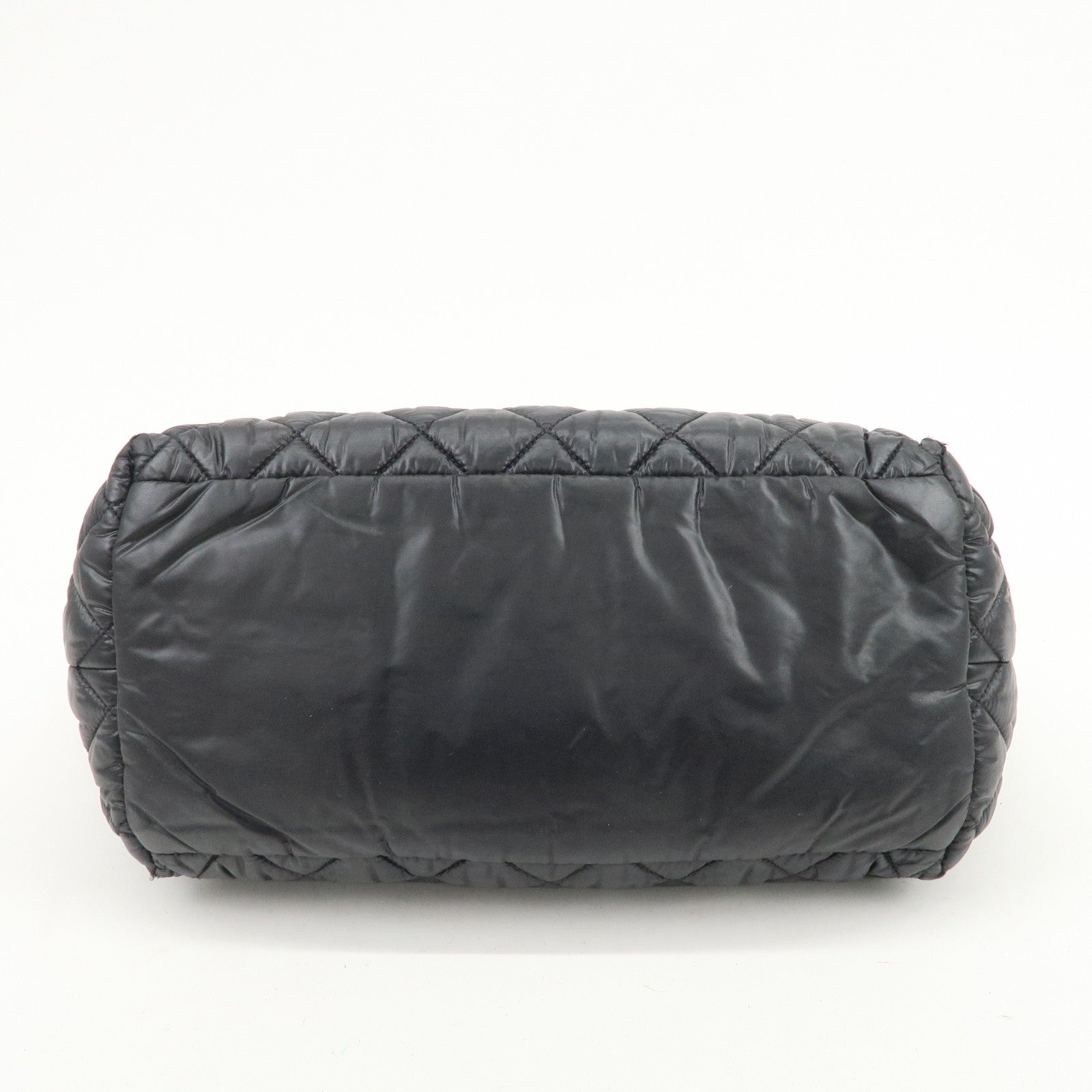 CHANEL COCO Cocoon PM Nylon Leather Tote Bag Hand Bag Black A48610