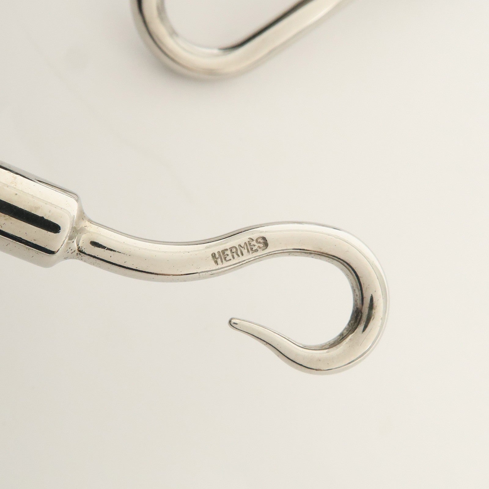 HERMES Leather Metal Jumbo Choker Bracelet Black