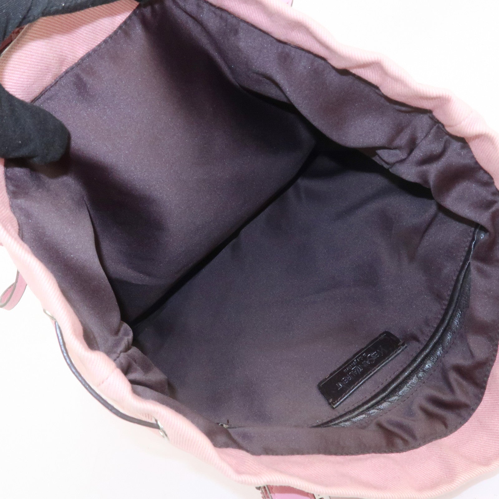 Saint Laurent Canvas Kahara Tote Bag Shoulder Bag Pink 121631 Used