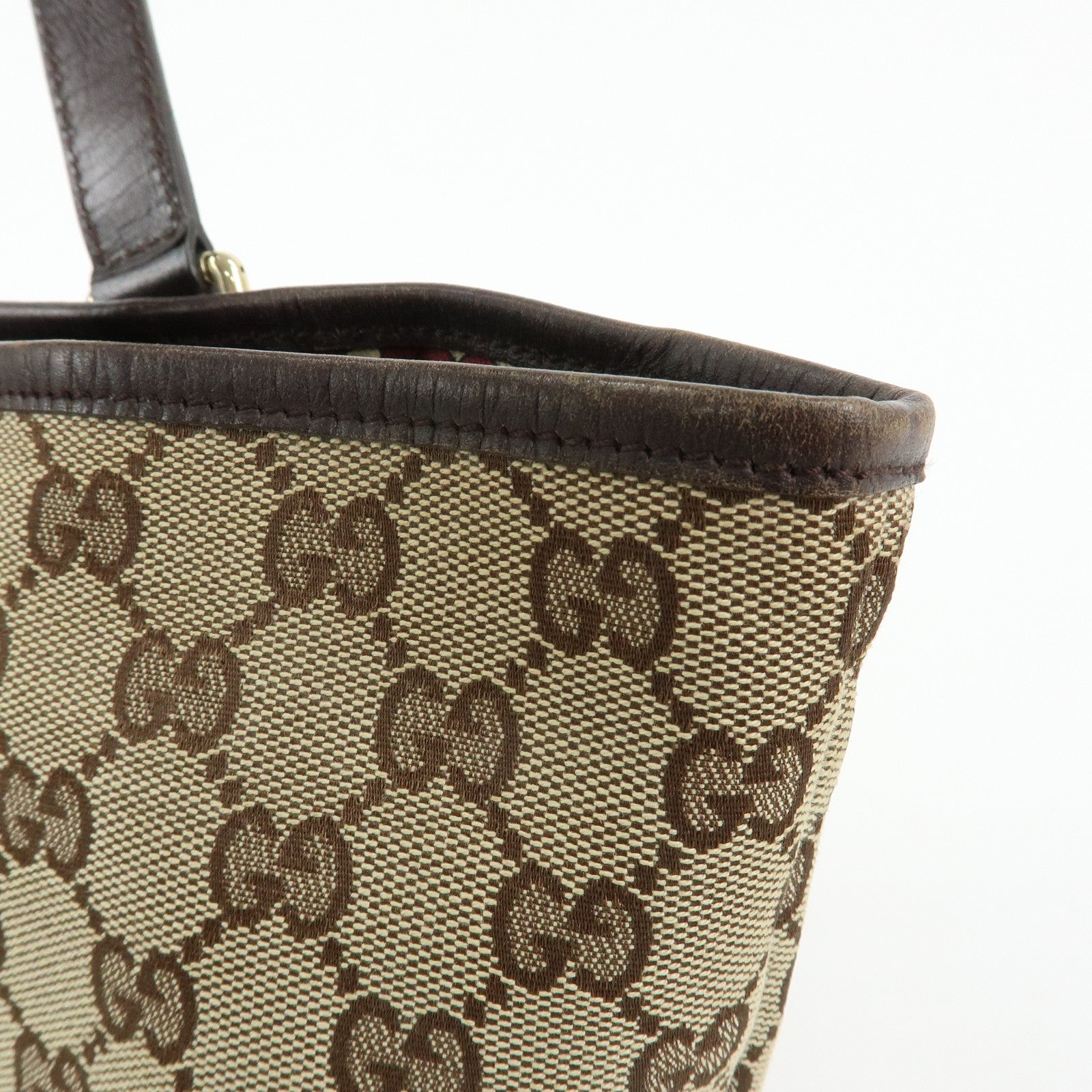 GUCCI Sherry GG Monogram Tote Bag Shoulder Bag Beige Brown 137396
