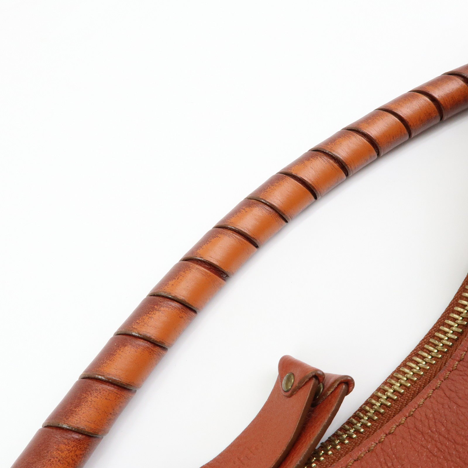 Chloe Marcie Leather Shoulder Bag Tote Bag Red Brown