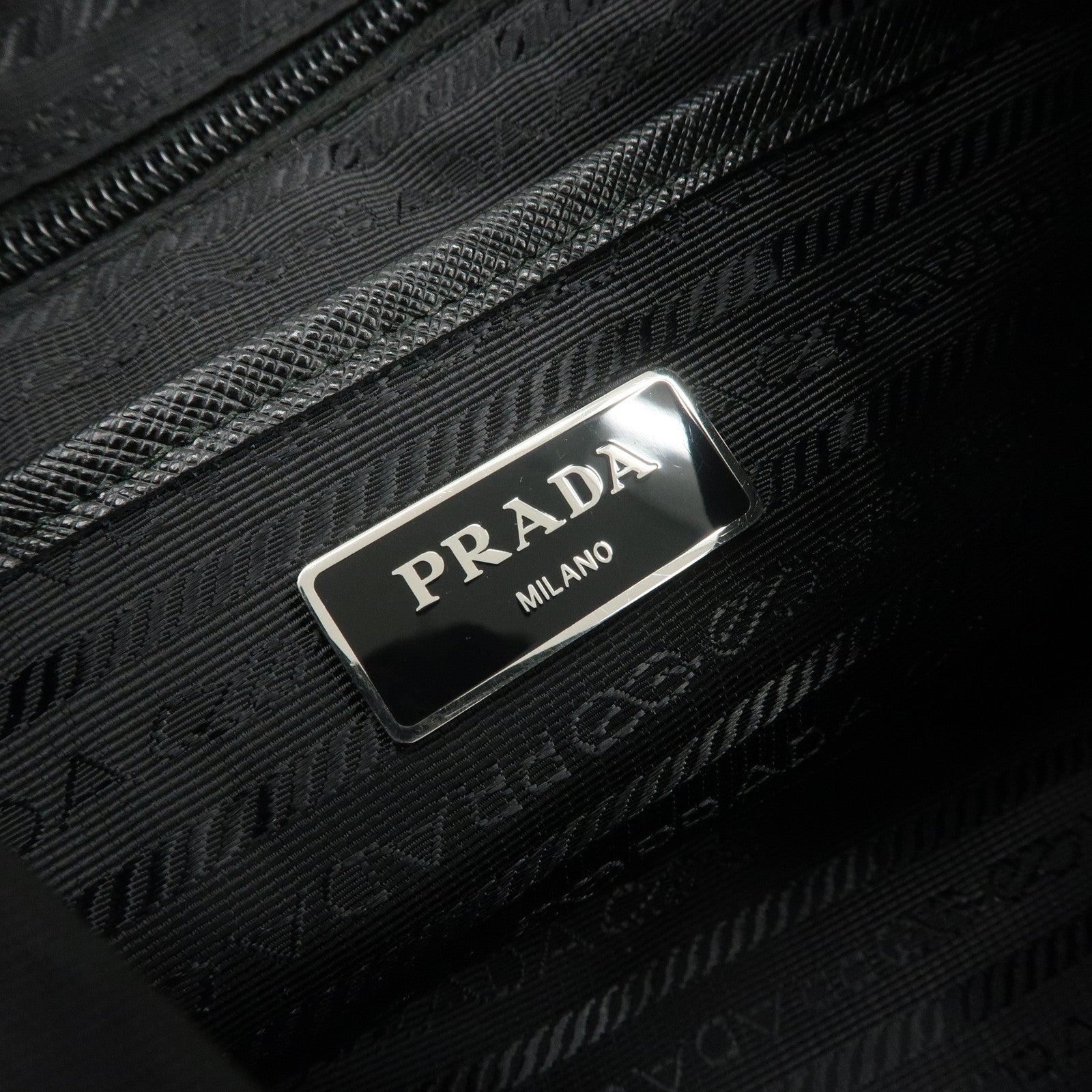 PRADA Triangle Logo Nylon Leather Backpack Rucksack Black 1BZ032