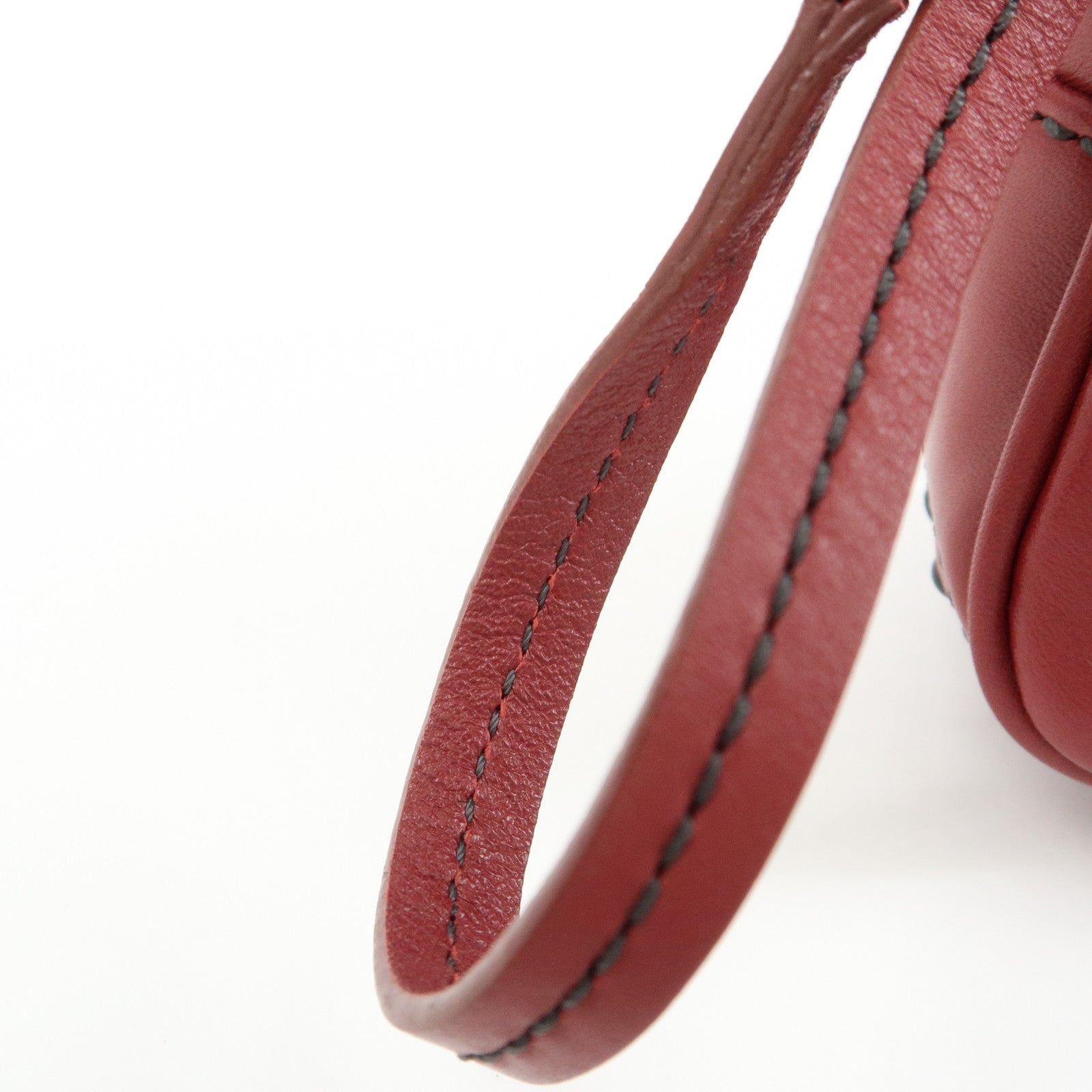 TOD’S Miky Leather Bag Charm Key Charm Key Holder Wine Red