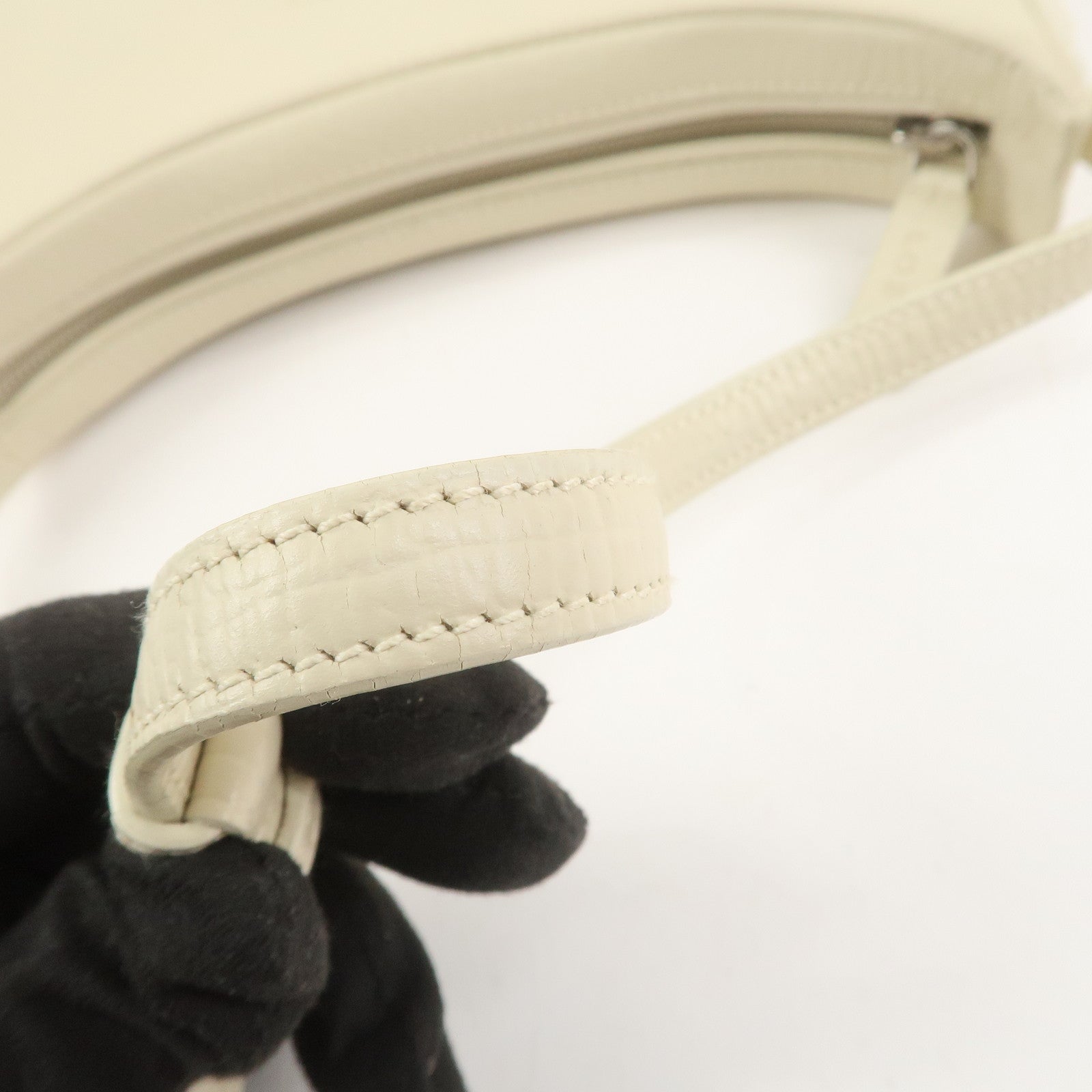 LOEWE Leather Shoulder Bag Hand Bag Ivory