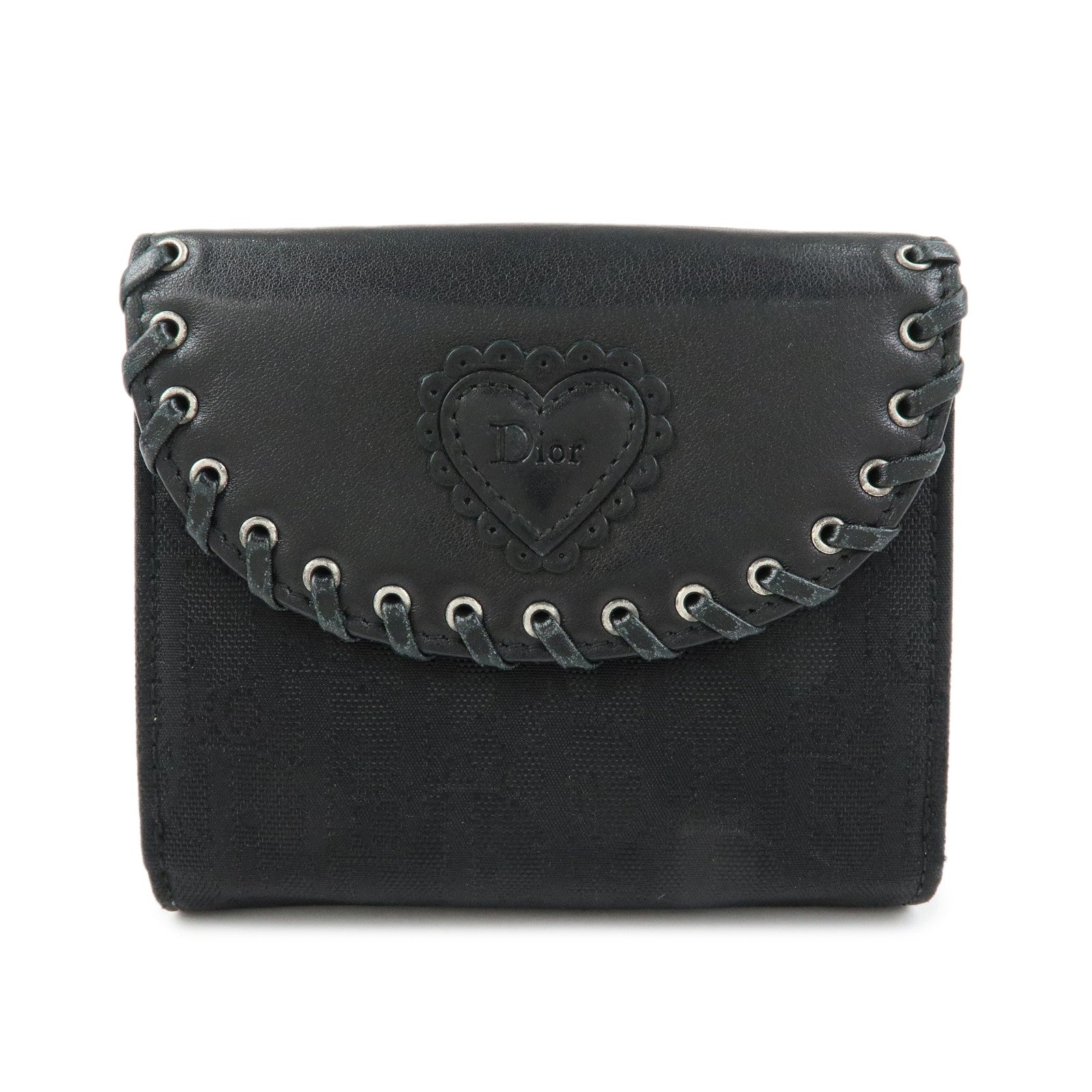 Christian Dior Trotter Ethnic Line Heart Bi-fold Compact Wallet