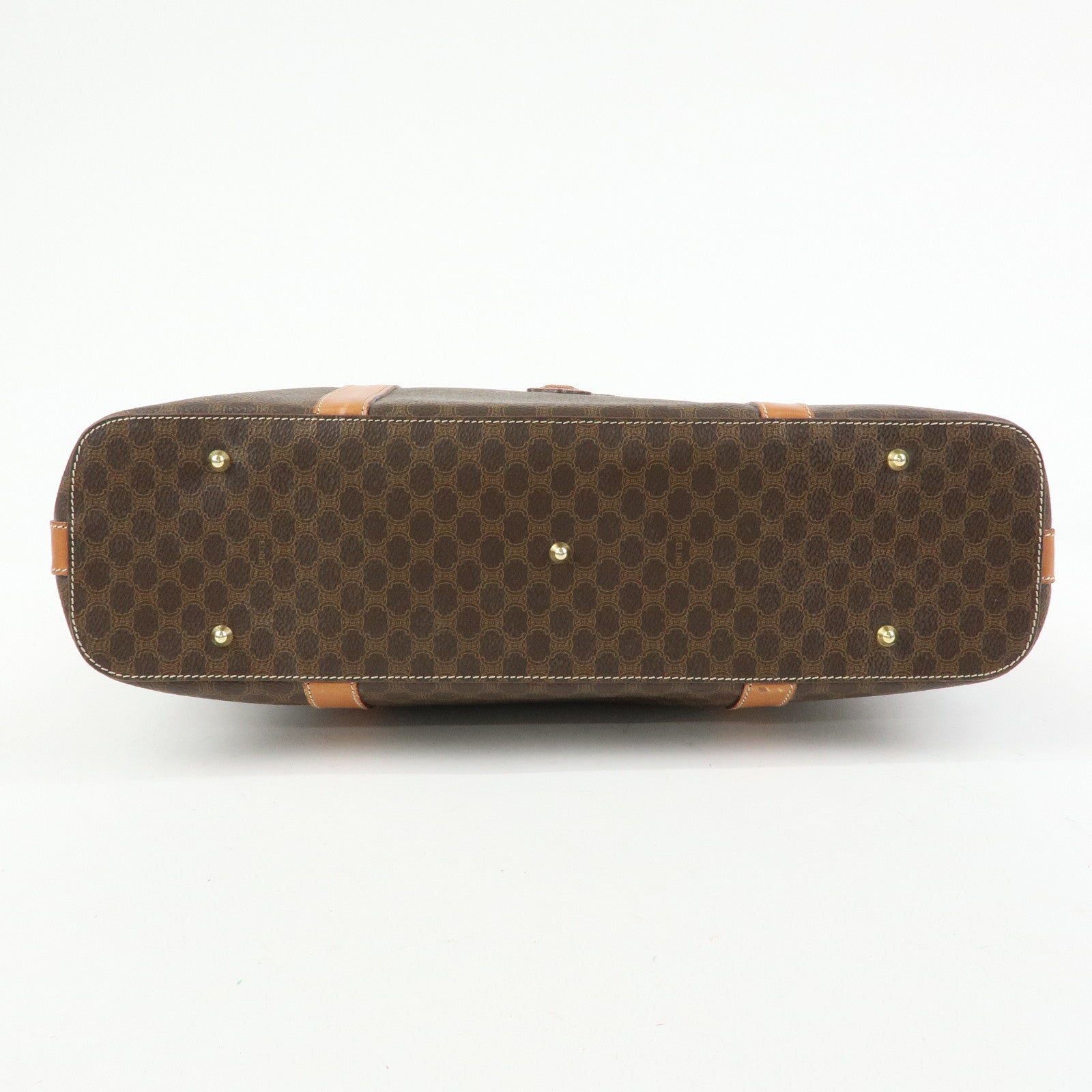 CELINE Macadam PVC Leather Tote Bag Shoulder Bag Brown