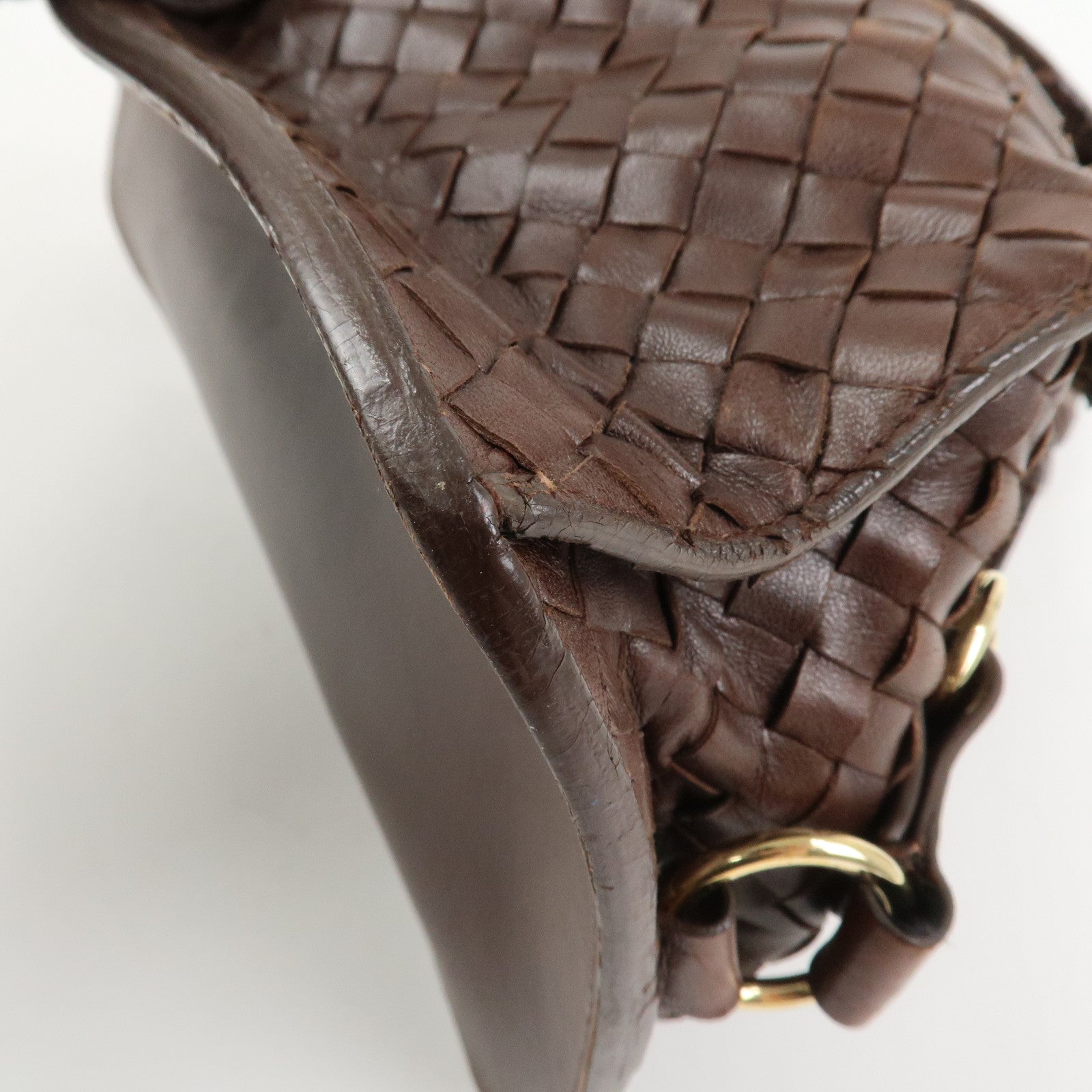 BOTTEGA VENETA Intrecciato Leather Hand Bag Brown