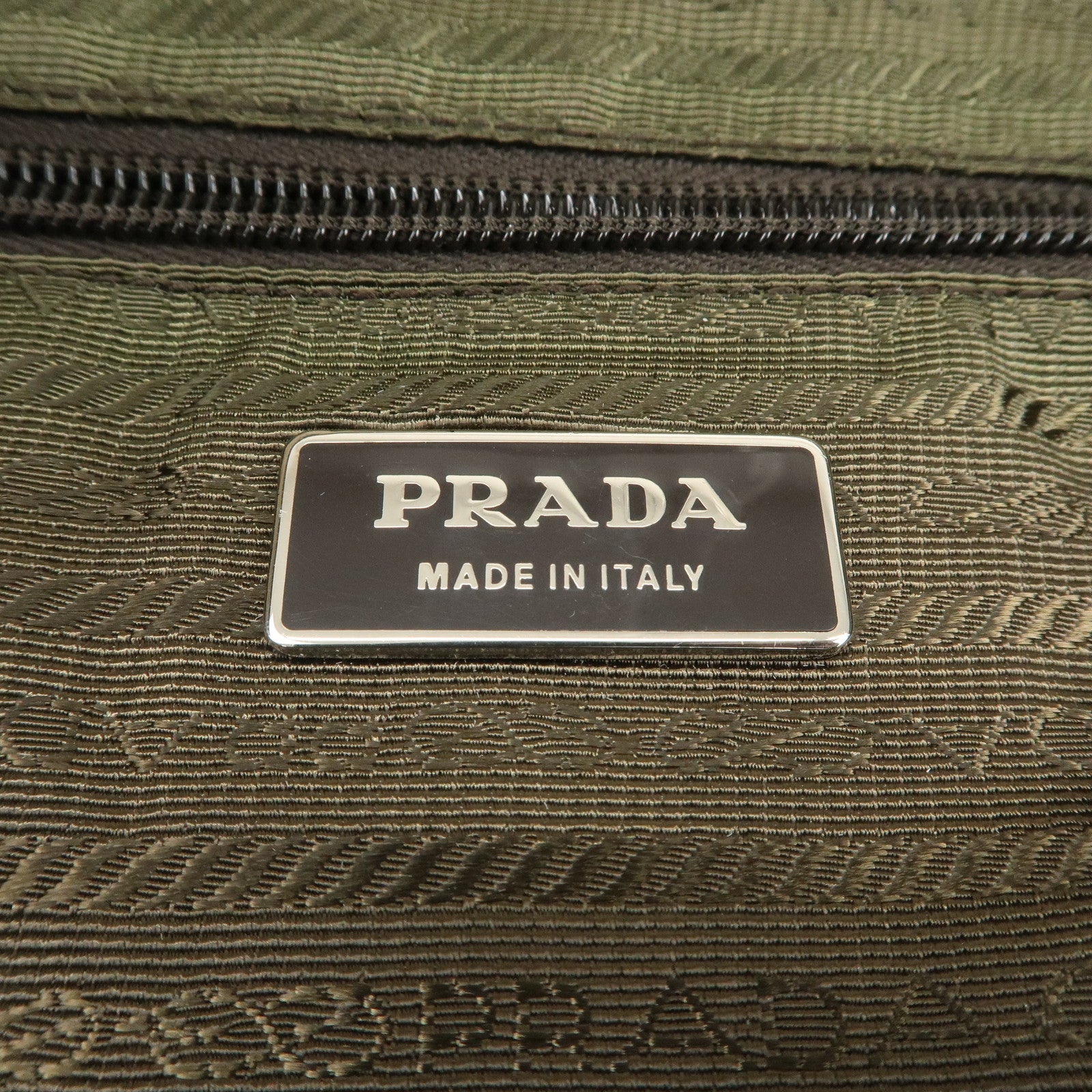 PRADA Triangle Logo Nylon Saffiano Leather Tote Bag Shoulder Bag