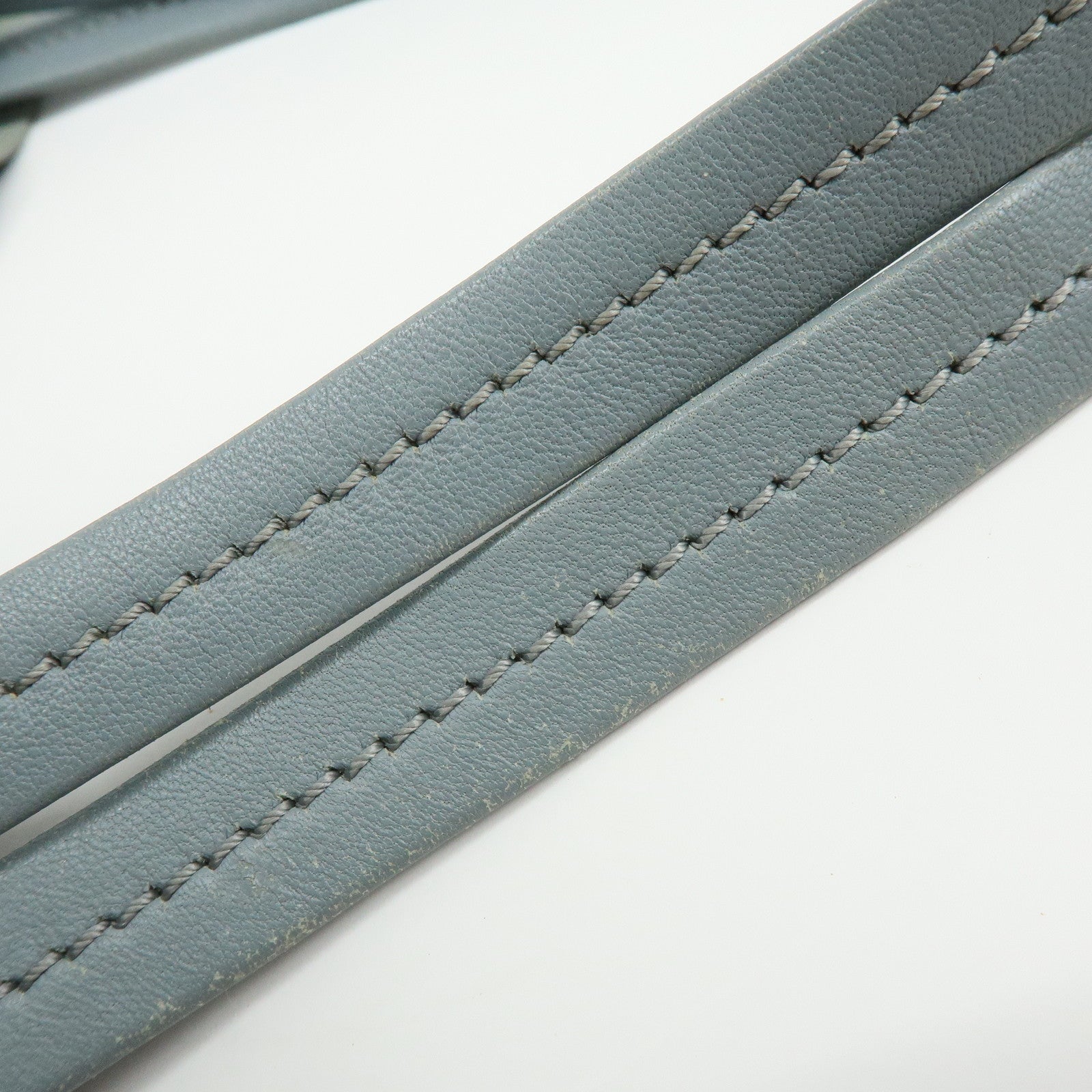 CELINE Horizontal Cabas Leather Tote Bag Shoulder Bag Light Blue