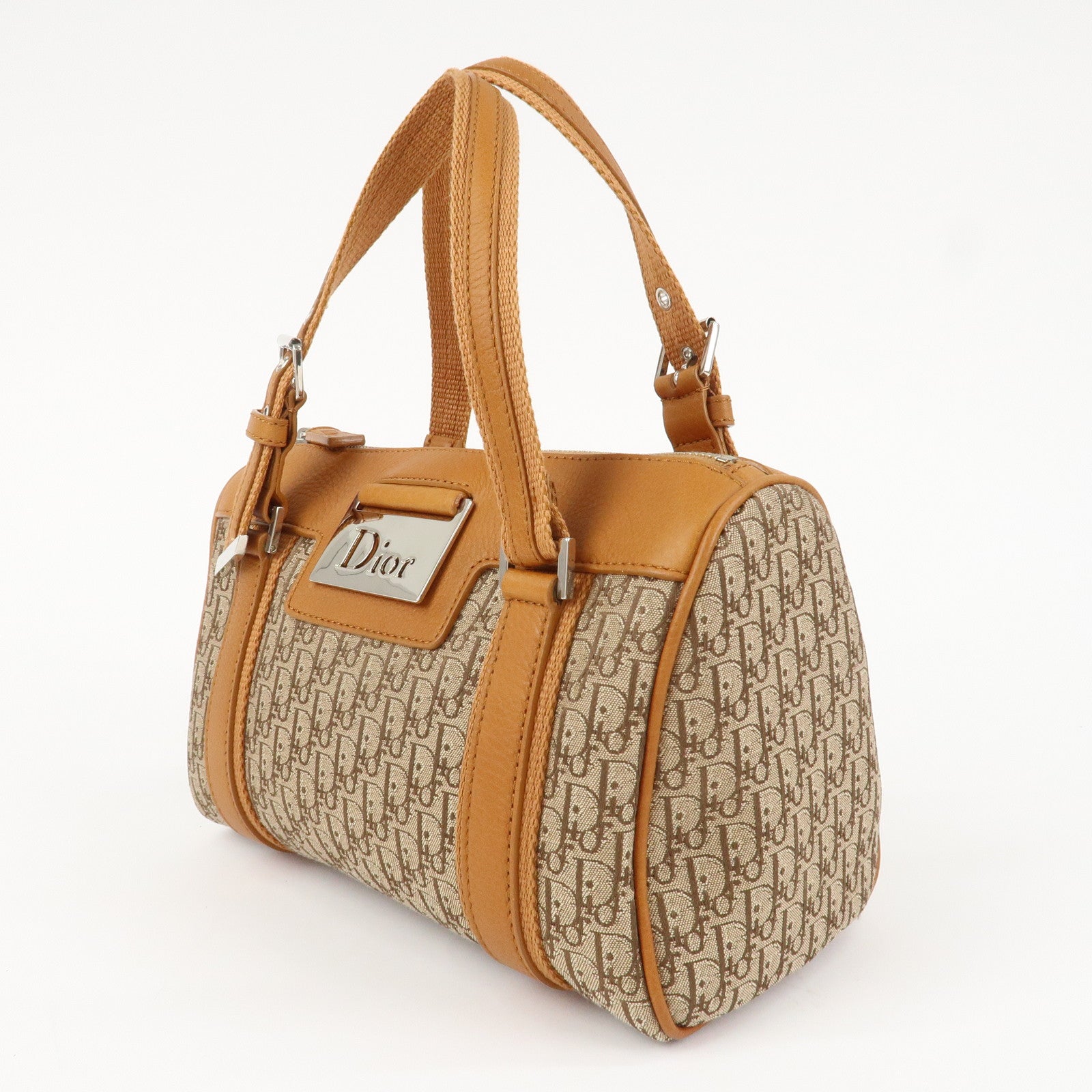 Christian Dior Trotter Canvas Leather Mini Boston Bag Hand Bag Used