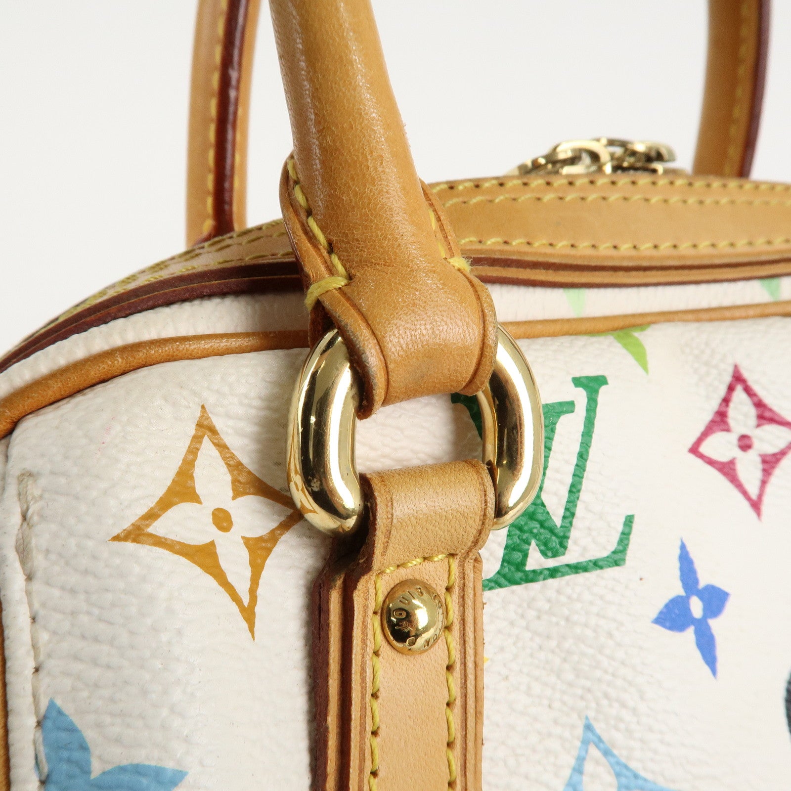 Louis Vuitton Monogram Multicolor Priscilla Hand Bag Blanc M40096 Used