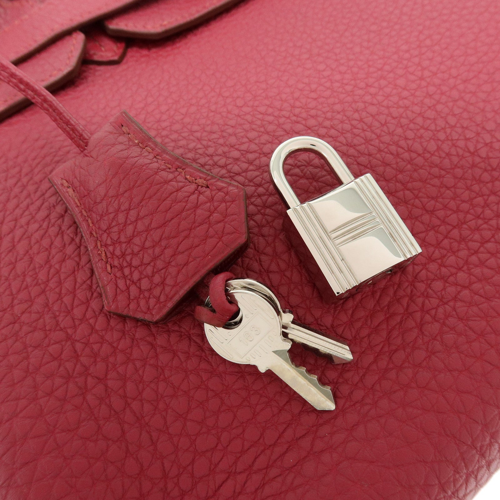 HERMES Birkin 30 Taurillon Clemence Hand Bag Rose Wood
