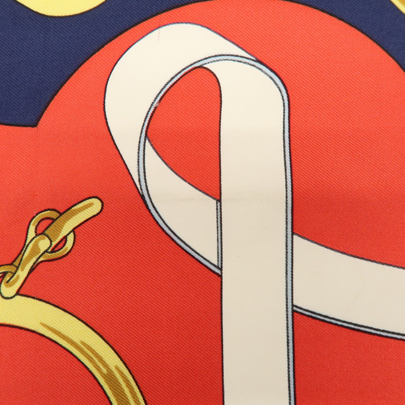 HERMES Carre 90 Silk 100% Eperon d'or Scarf Navy Red