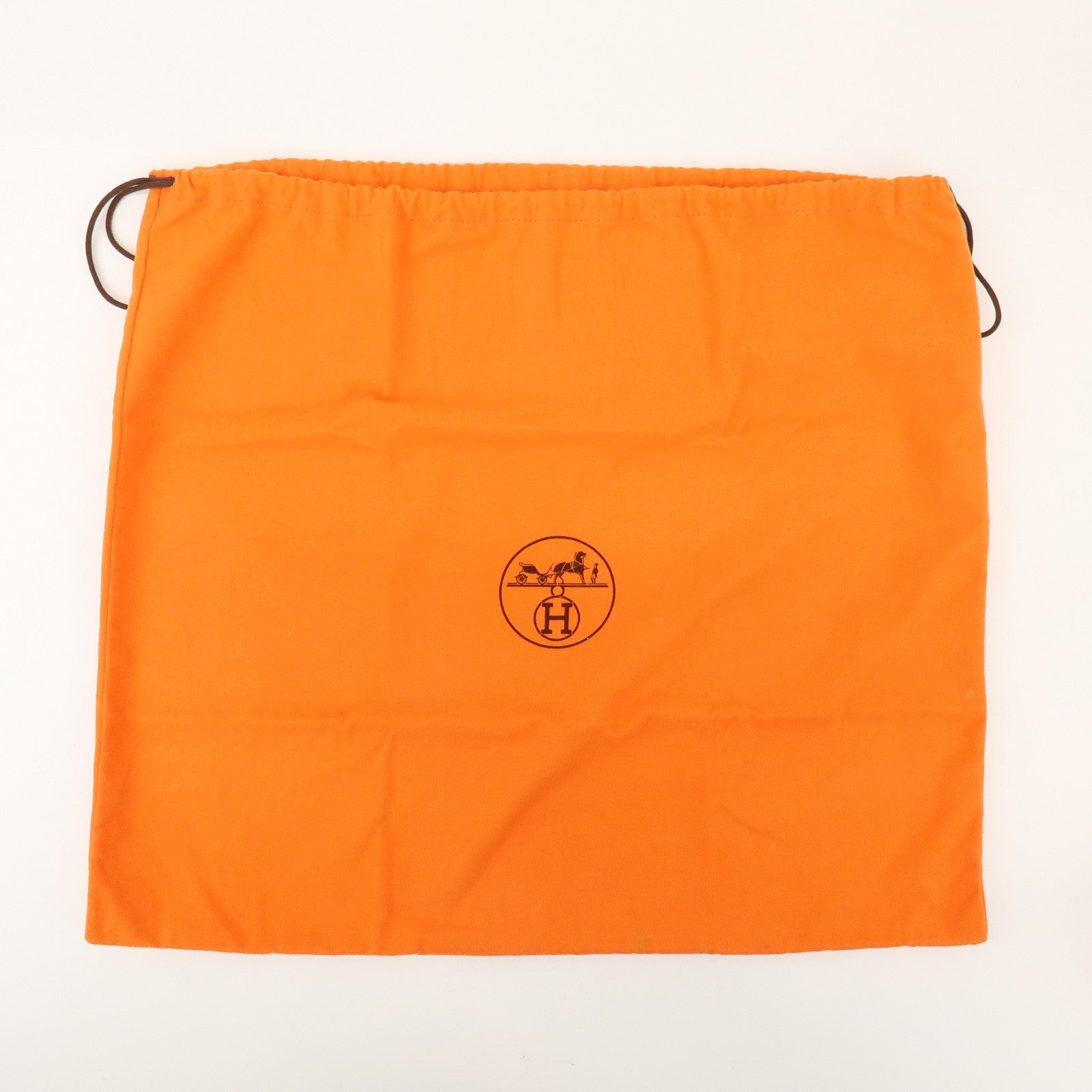 HERMES Set of 4 Drawstring Style Dust Bag Storage Bag Orange
