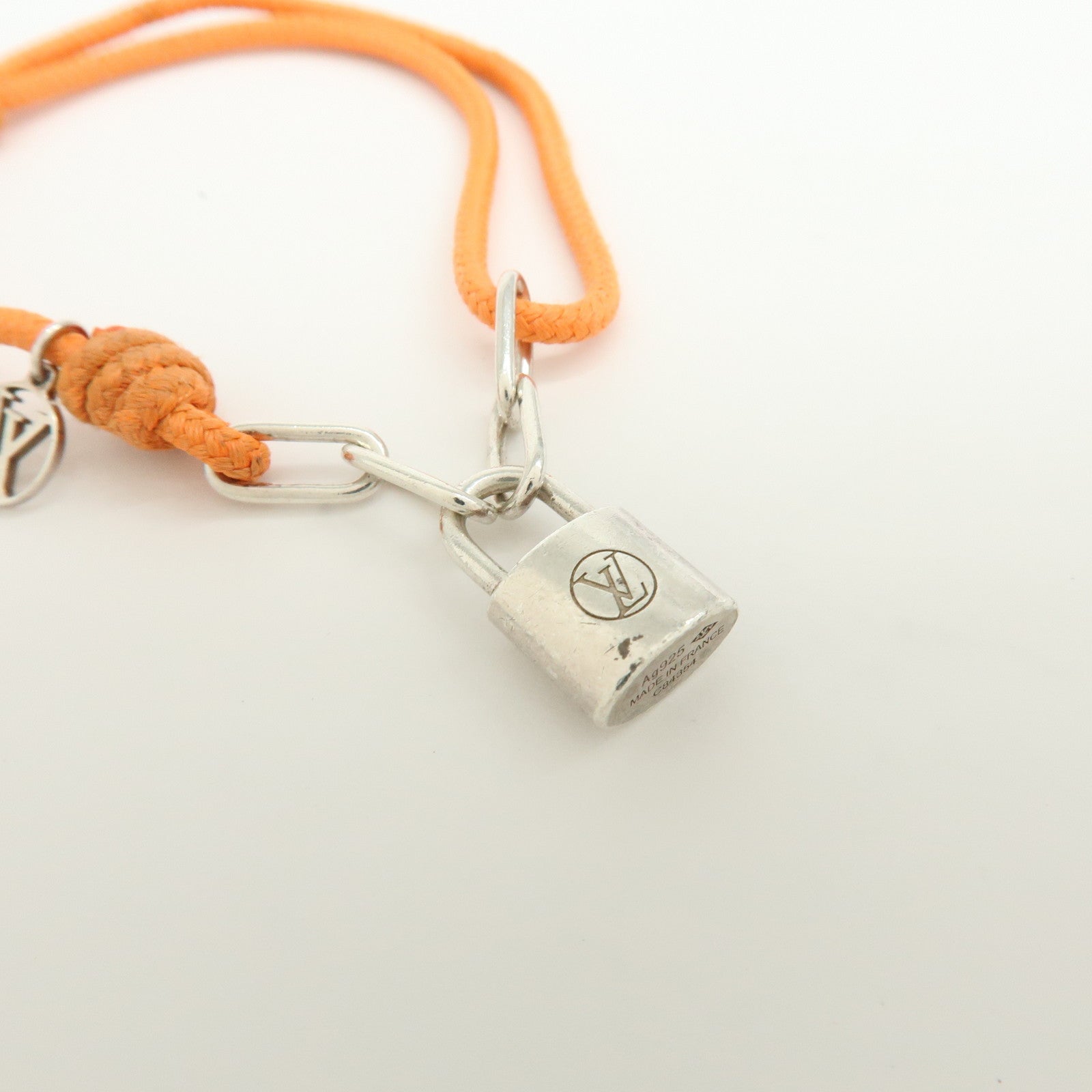 Louis Vuitton Silver Lockit Virgil Abloh Bracelet Orange Q95865