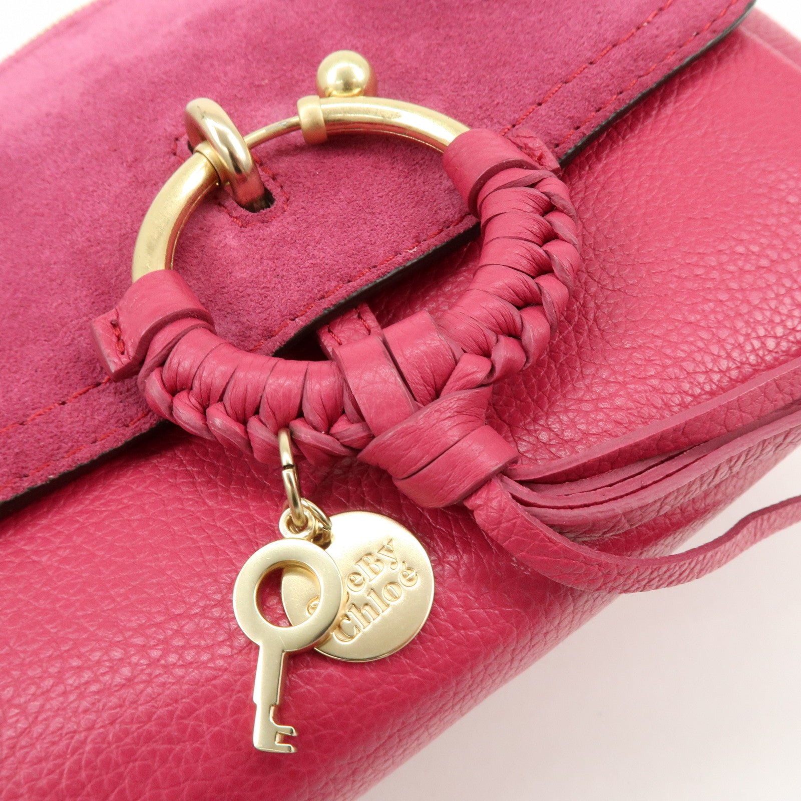 Chloe Joan Suede Leather Shoulder Bag Hand Bag Pink