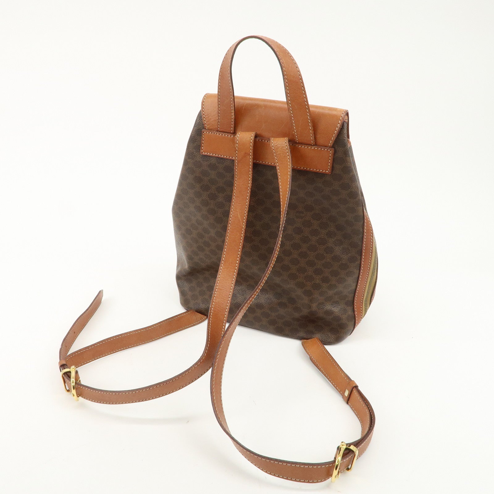 CELINE Macadam PVC Leather Backpack Rucksack Brown