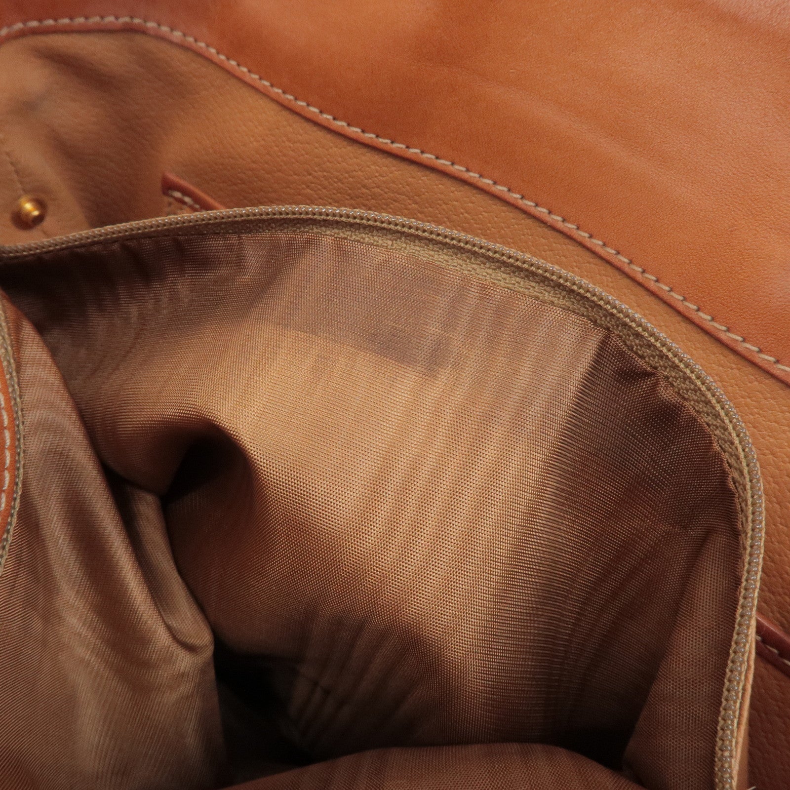 CELINE Macadam PVC Coated Canvas Leather Hand Bag Tote Bag Brown